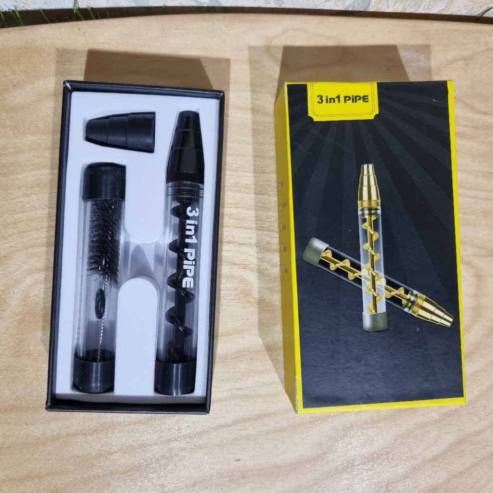 [1006] ท่ออเนกประสงค์ Twisty Glass Blunt พร้อม อุปกรณ์ทำความสะอาด ขนาดเล็ก พกง่าย chillum