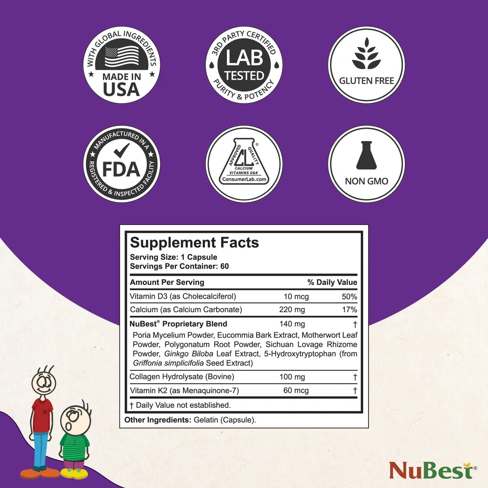NuBest Tall 10+, Powerful Growth for Kids & Teens (10+), Milk Drinkers, 60 Capsules 0 กก.