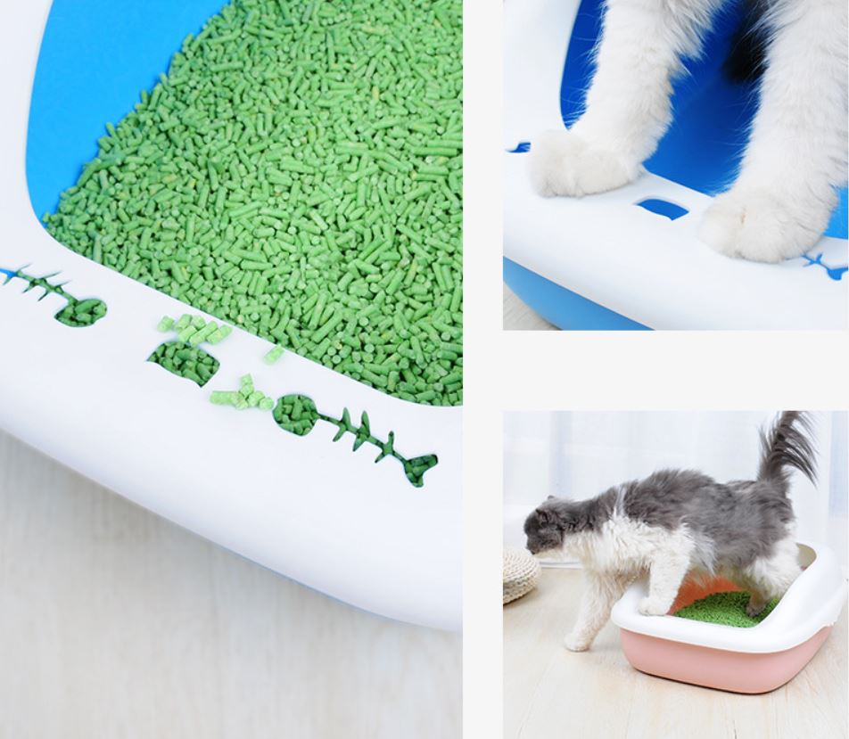 [1100] ห้องน้ำแมว พร้อมที่ตักอุจจาระ มีขอบกันกระเด็น ถอดทำความสะอาดได้