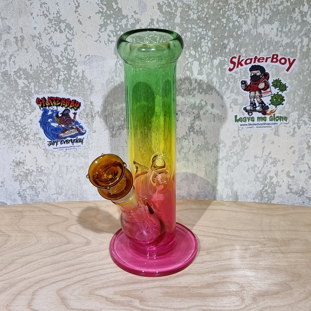 [1004] หลอดแก้ว ท่อน้ำน้ำ water pipe สูง 9.5นิ้ว รู14mm ยาว7cm ทรงอ้วน ทรงผอม