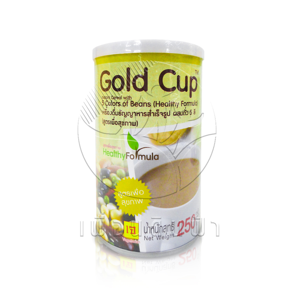 [โกลด์คัพ] Gold Cup ธัญญาหารผงสำเร็จรูป ผสมถั่ว5สี สูตรเพื่อสุขภาพ (เจ) 250g."เจ"