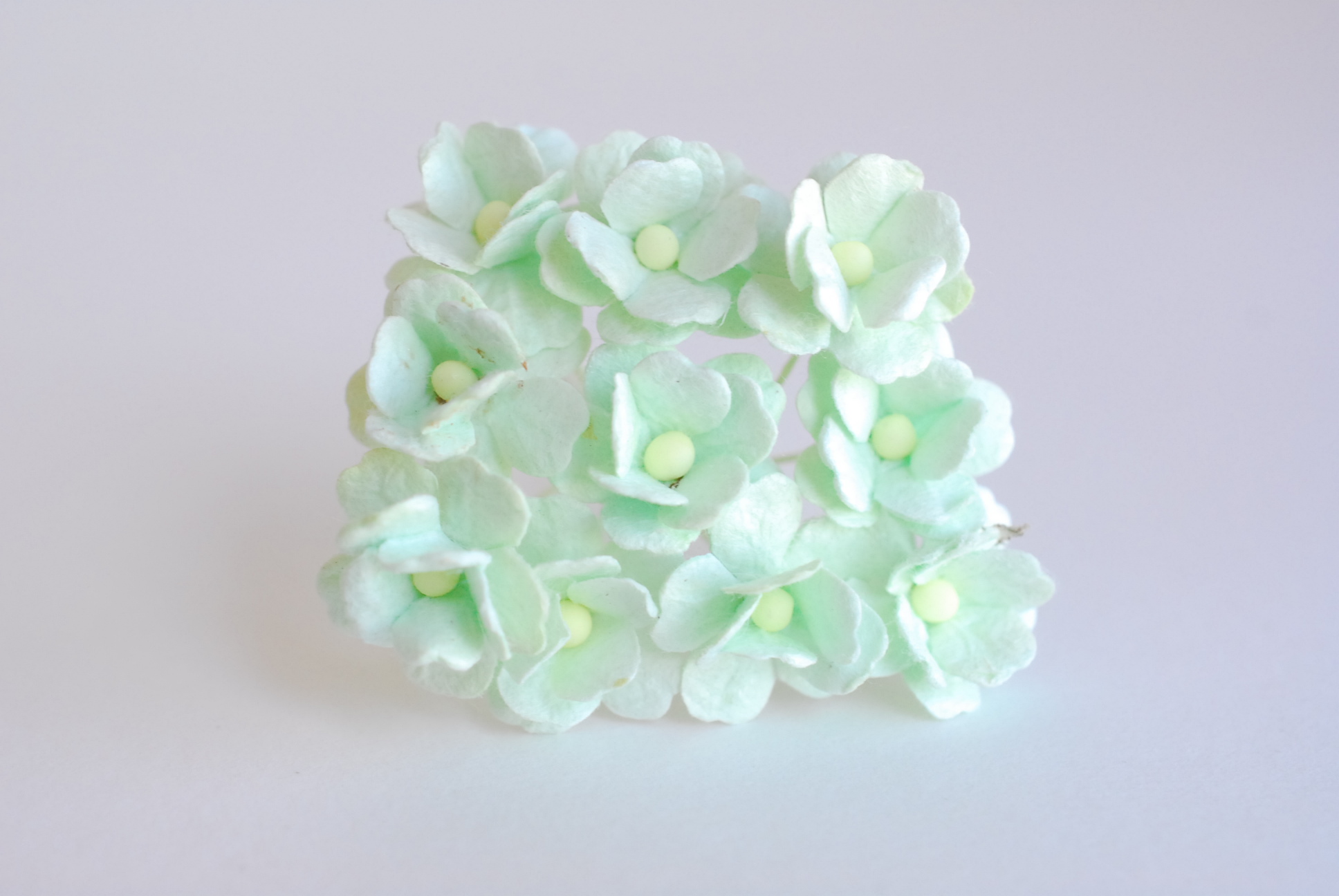 ดอกไม้กระดาษสา ราคาส่ง, ดอกไฮเดรนเยียกระดาษสา ดอกไม้ประดิษฐ์ ตกแต่งงานแต่งงาน ประดิษฐ์ข้อมือเพื่อนเจ้าสาว ขนาด 1.5 cm., สำหรับของชำร่วย, งานแต่งงาน, ดอกไม้ทำข้อมือเจ้าสาว สีเขียวอ่อน จำนวน 100 ดอก Paper flower,100 Pieces mulberry hydenyia, 1.5 cm. light g