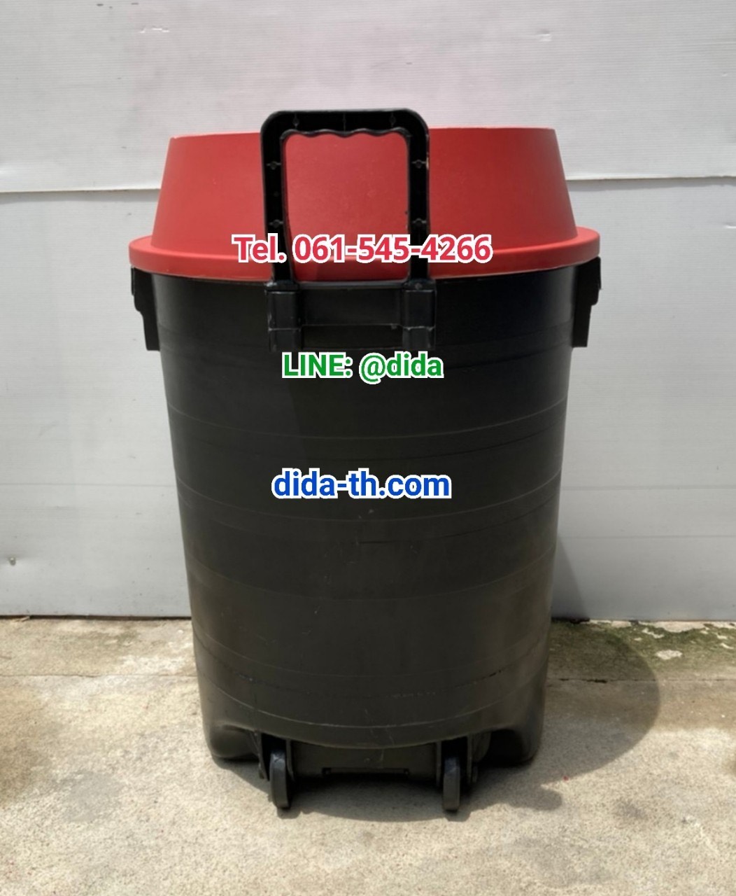 ถังขยะพฤกษา ตัวถังสีดำ มีล้อลาก