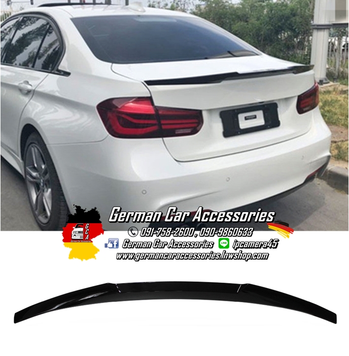 Spoiler สีดำเงา ทรงM4 BMW F30