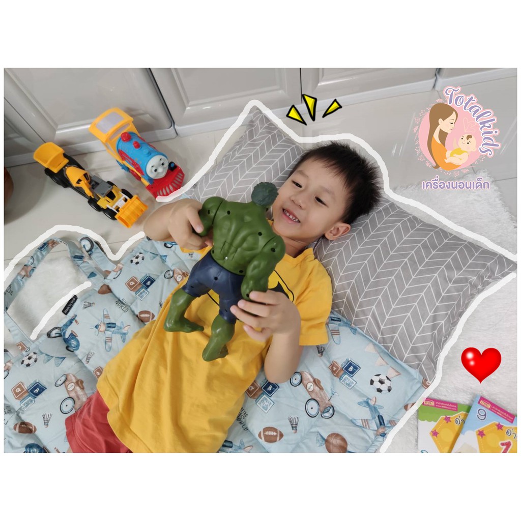 ที่นอนอนุบาล รุ่นหมอนยาวเย็บติดที่นอน (ไม่มีผ้าห่ม) lovely nap