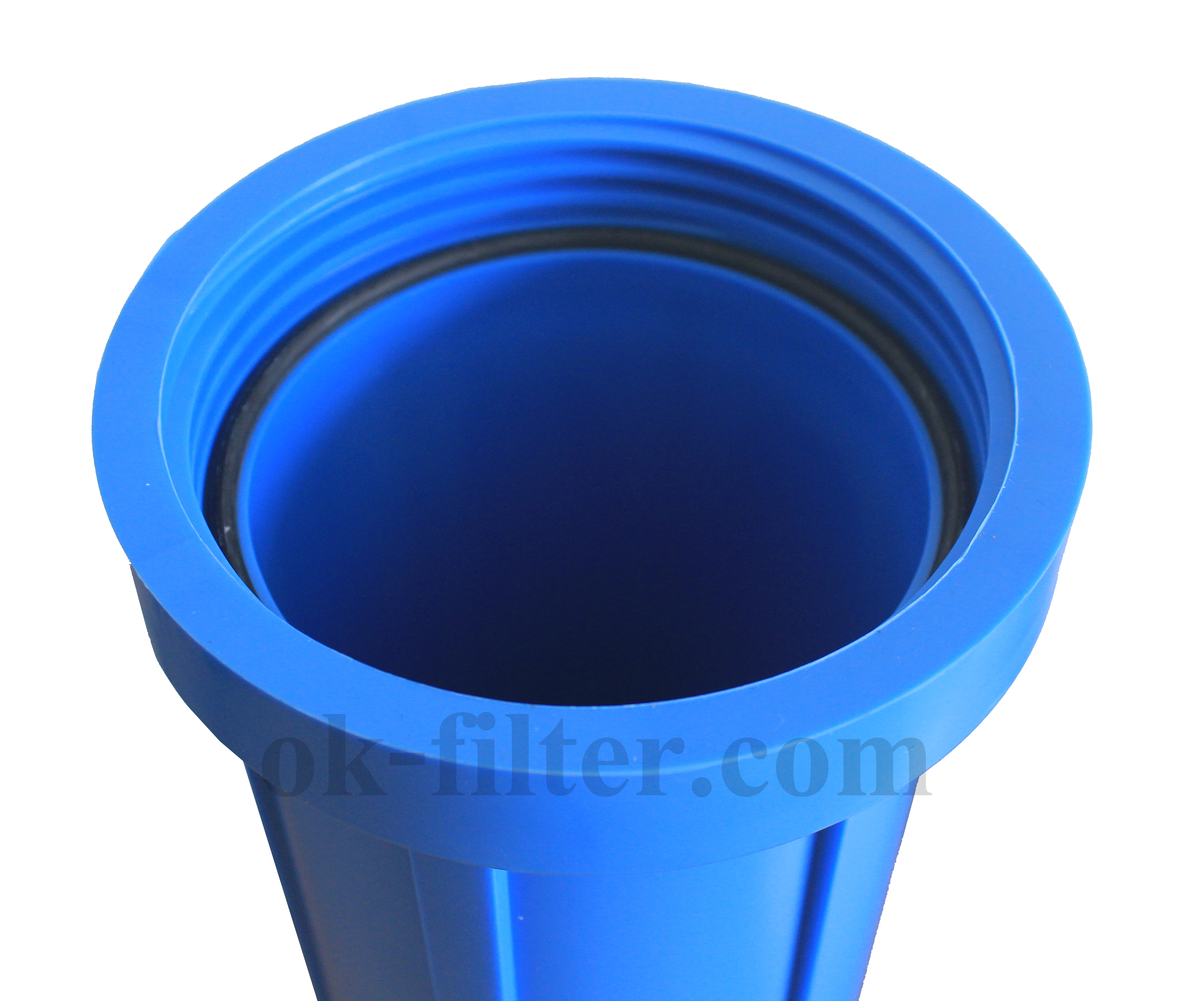 กระบอกกรองน้ำ Housing ทรงใหญ่ สีน้ำเงิน-ทึบ 10 นิ้ว รูเกลียวทองเหลือง 6 หุน (ครบชุดไม่รวมไส้กรอง) Cascade