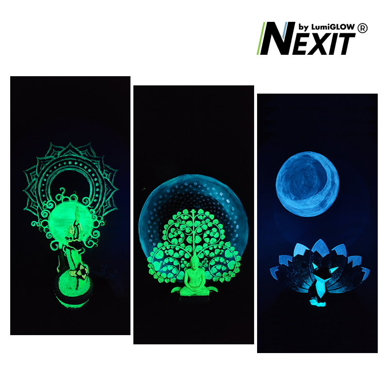 [0.5-4kg] Nexit สีเรืองแสงอะคริลิคสูตรน้ำ สีพร้อมใช้อเนกประสงค์ ไม่ต้องผสม