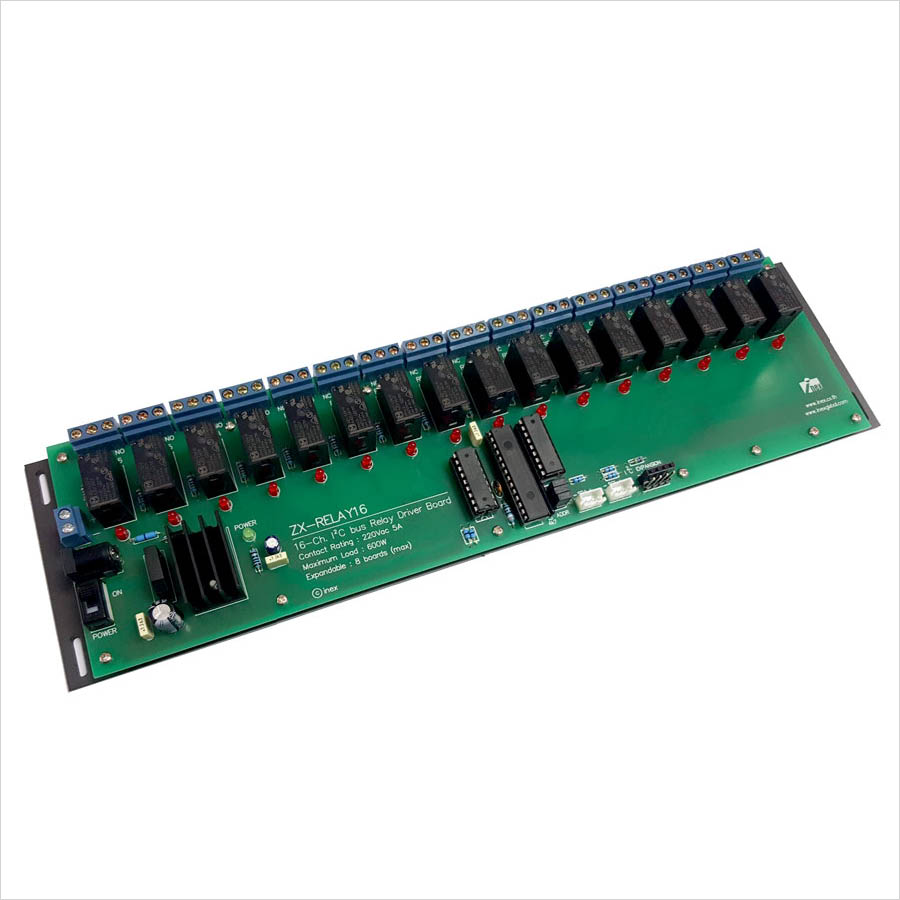 ZX-RELAY16 แผงวงจรขับรีเลย์ 16 ช่องผ่านระบบบัส I2C