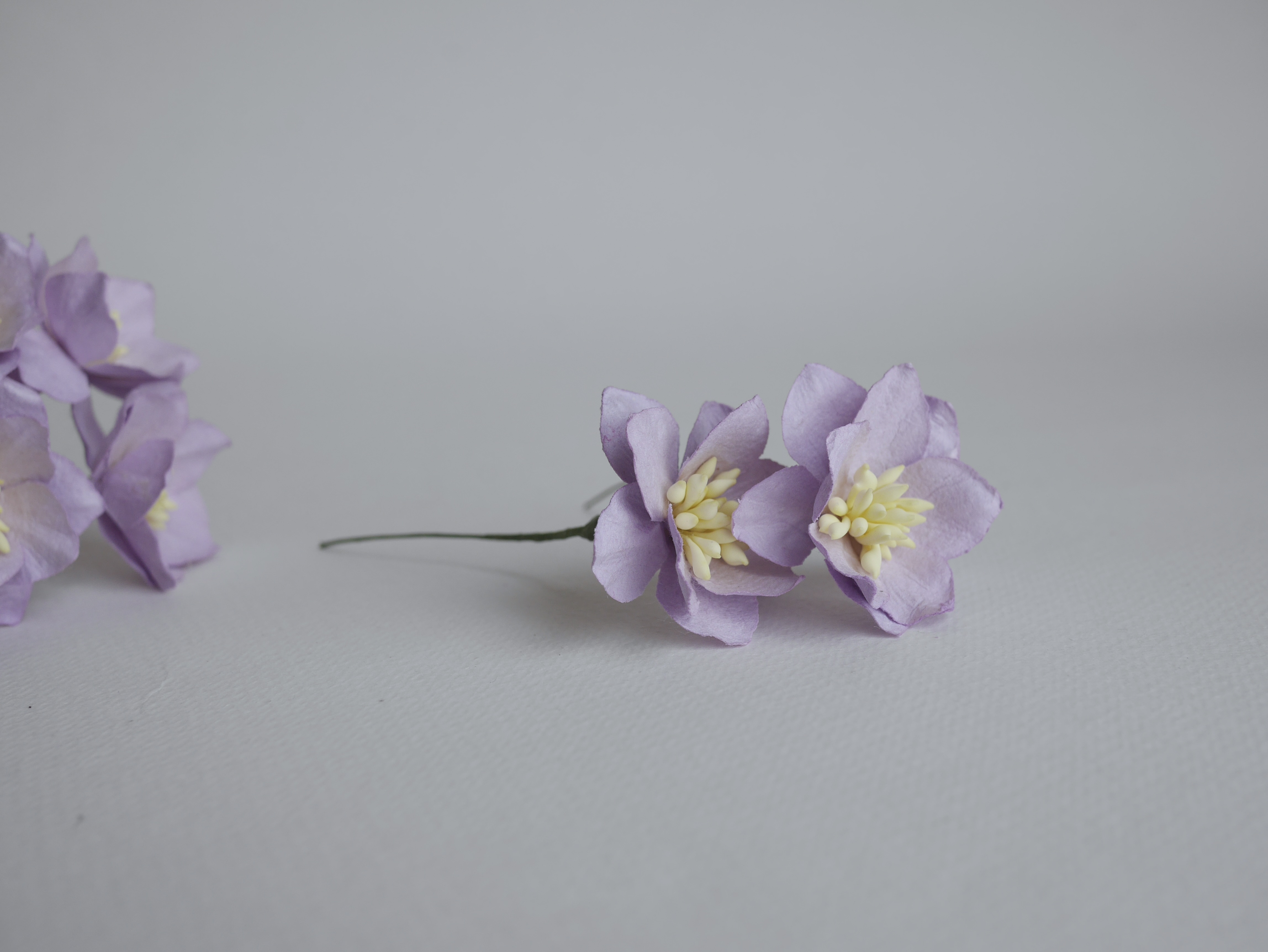 ดอกไม้กระดาษสา ดอกโลตัสอินโดนิเซียกระดาษ ดอกไม้กระดาษสาราคาส่ง ดอกไม้กระดาษสำหรับตกแต่งของชำร่วย งานแต่งงาน ทำช่อดอกไม้ติดอกเจ้าบ่าว ข้อมือดอกไม้เจ้าสาว ขนาด3.5 cm. 25 ดอก สีวม่วงพาสเทล 188 Paper flowers supplies: DIY wedding tools Big Cherry blossom (Lot