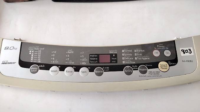 อันที่ 803 หน้ากากปุ่มกดเครื่องซักผ้า พานา Panasonic NA-F80B2