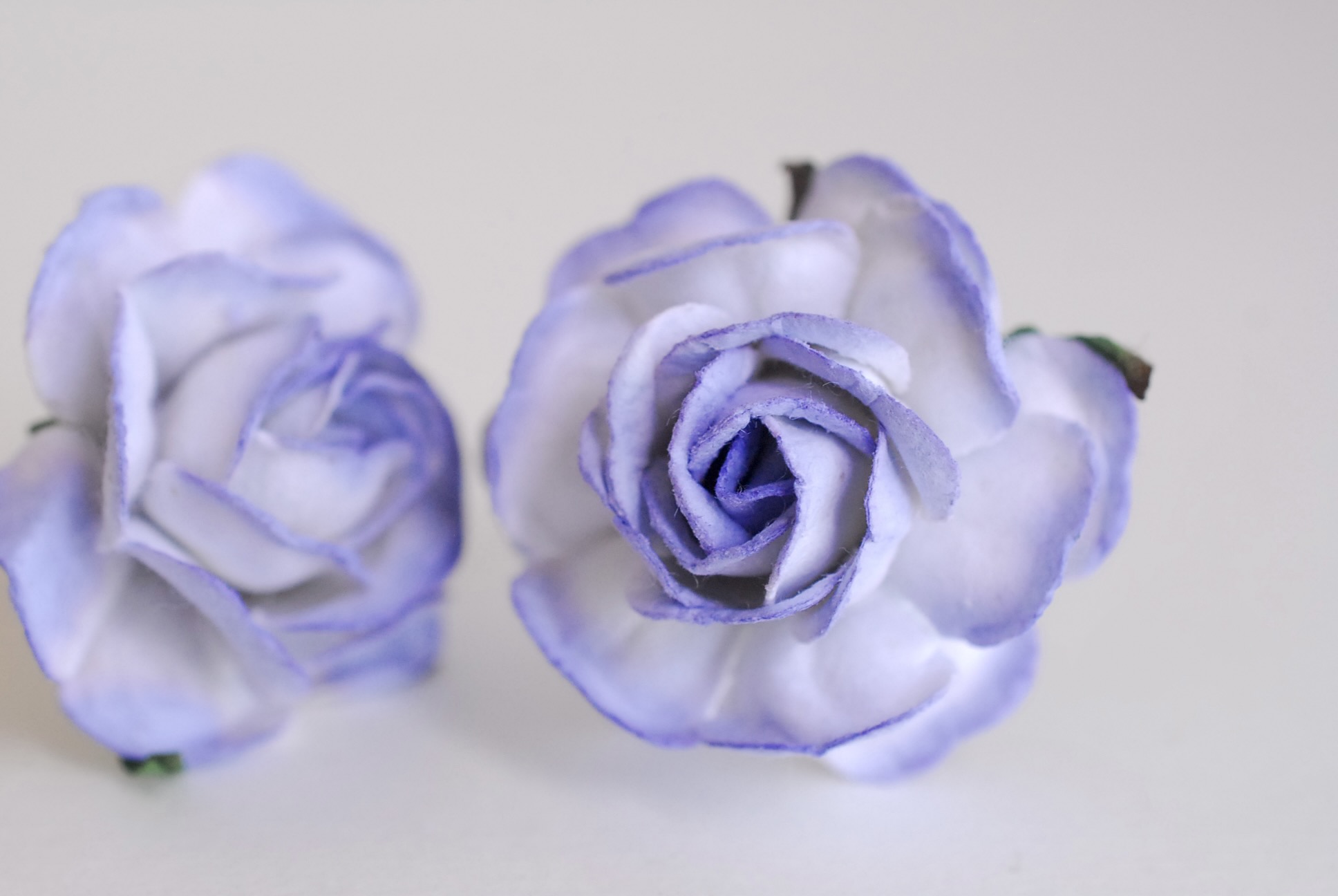 ดอกไม้กระดาษสา ดอกกุหลาบกระดาษสา ดอกไม้กุหลาบ ดอกไม้ประดิษฐ์ สำหรับตกแต่ง หรืองานแต่งงาน สีฟ้าตุ่นปัดขาว ขนาด 3.5 cm. จำนวน 25 ดอก Paper flowers, handmade flowers, small roses paper size 3.5 cm. 25 pieces, pale blue brush white color.