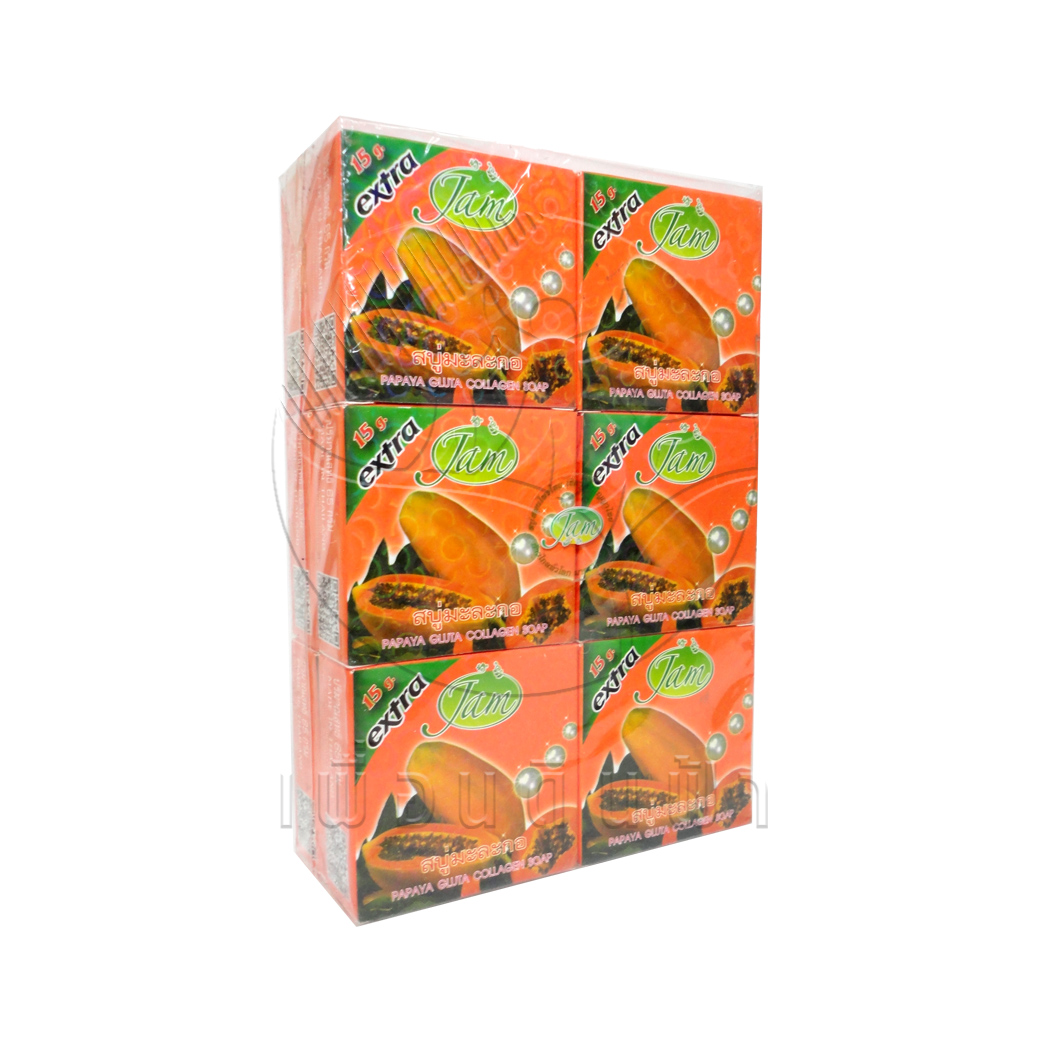 [JAM] สบู่แจม มะละกอผสมไข่มุก (J048) แพ็ค12ก้อน 65g.