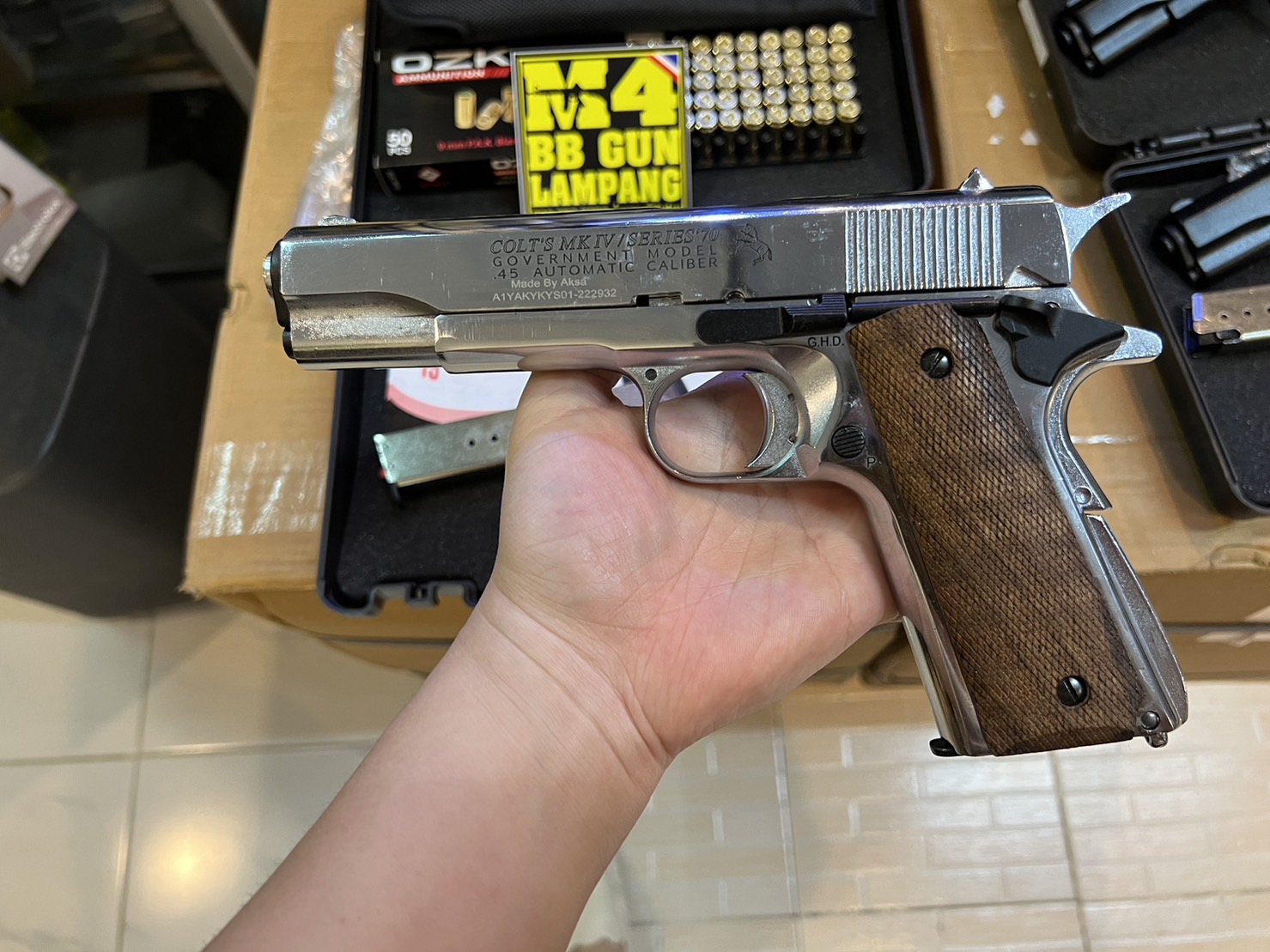 AKSA COLT 1911 ลาย Series 70 สีเงินเงา