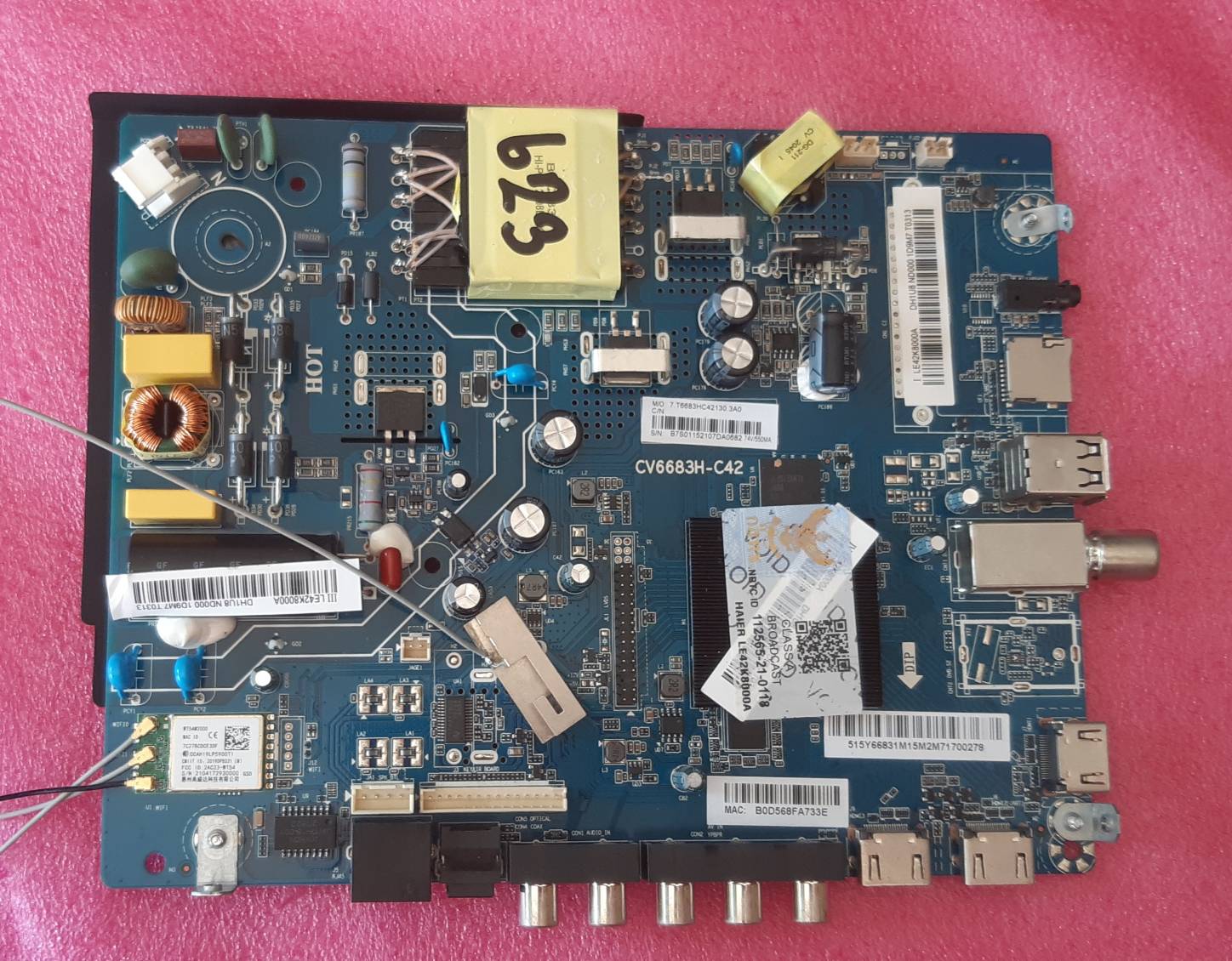 อันที่ 623 Haier LE42K8000A ซีสเตร็ม CV6683H-42 ดีเทสแล้ว