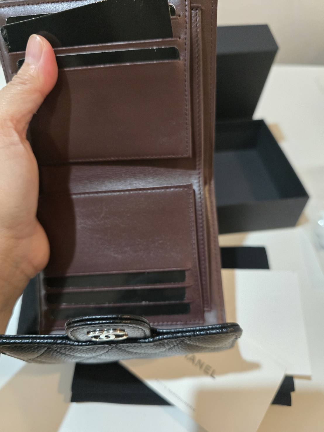 Used Like New Chanel Trifold Wallet SHW 24P Year 2024 0 กก.