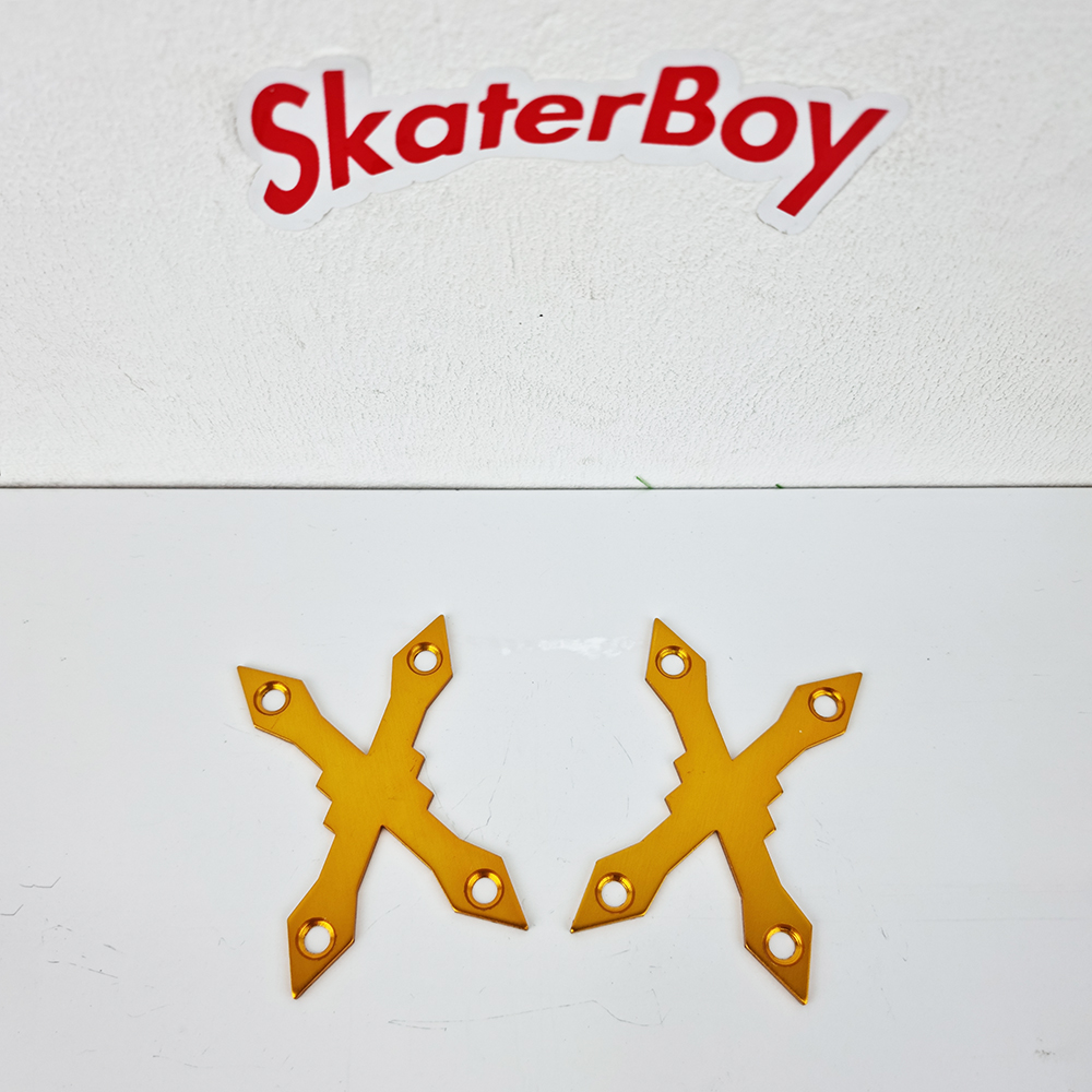 [0302] แผ่นประเก็น รองน็อตยึดทรัค สเก็ตบอร์ด รูในห่าง 6.5 5.5mm ทรงXหัวแหลม ช้วยถนอมไม้