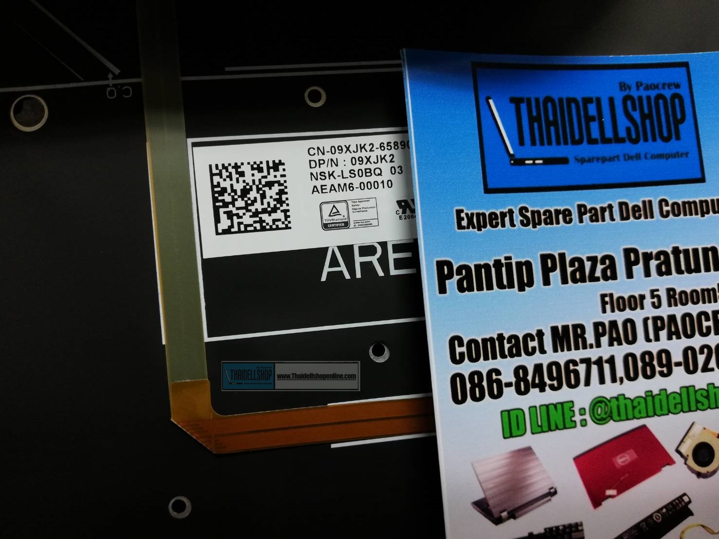 Keyboard Dell XPS 13 9350 9360 Thai/Eng มีไฟ Part 9XJK2 ของแท้จากศูนย์ Dell