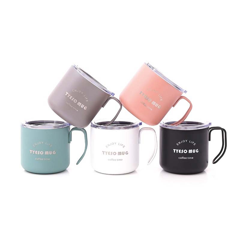 แก้วกาแฟมีหูจับ พร้อมฝาปิดเลื่อนปิดได้ 350 ml.
