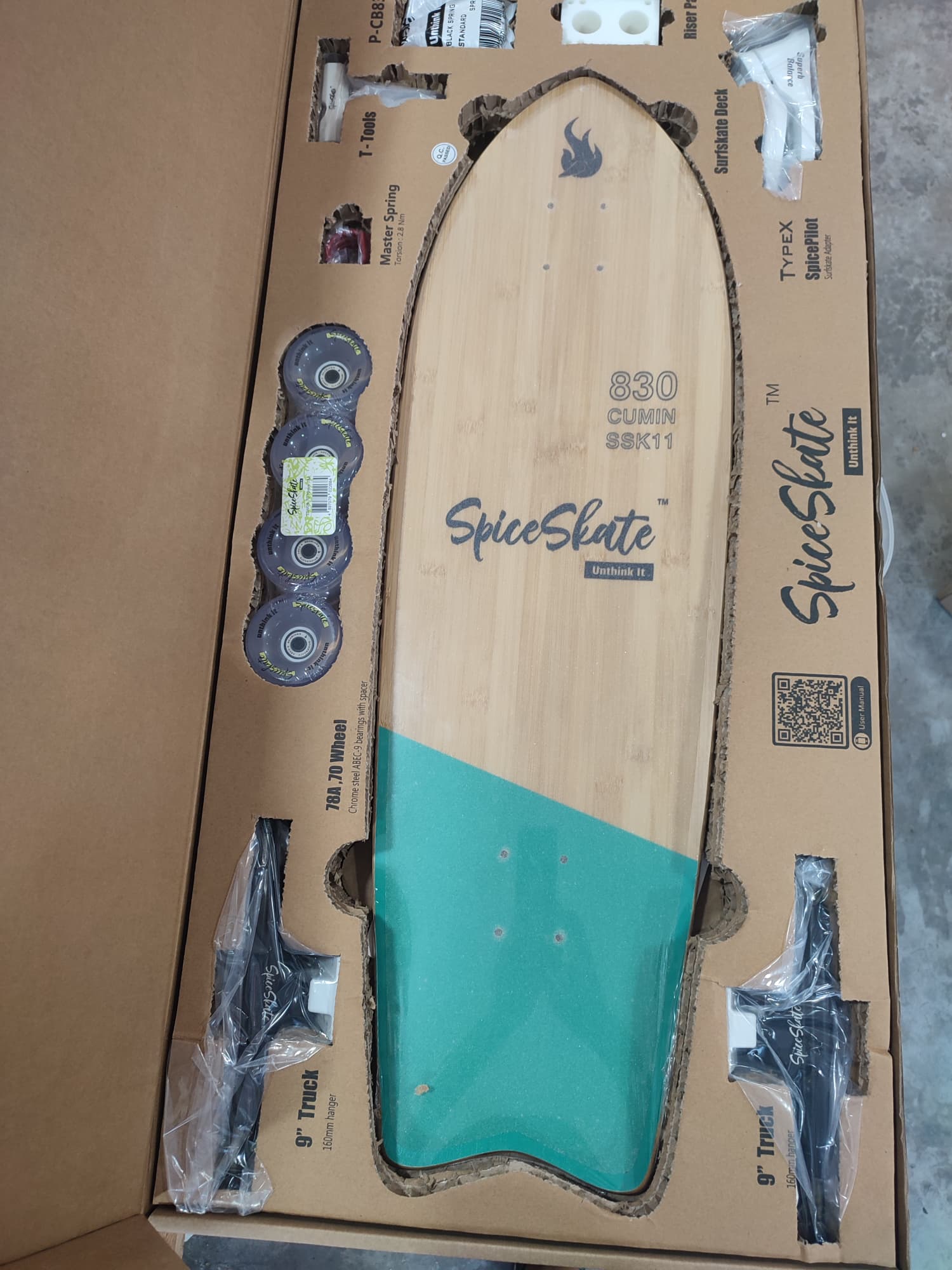 0202 us Surf skate ตัวจบ Spiceskate ราคา sale ด่วนๆ ระบบสปริง ประกอบเอง