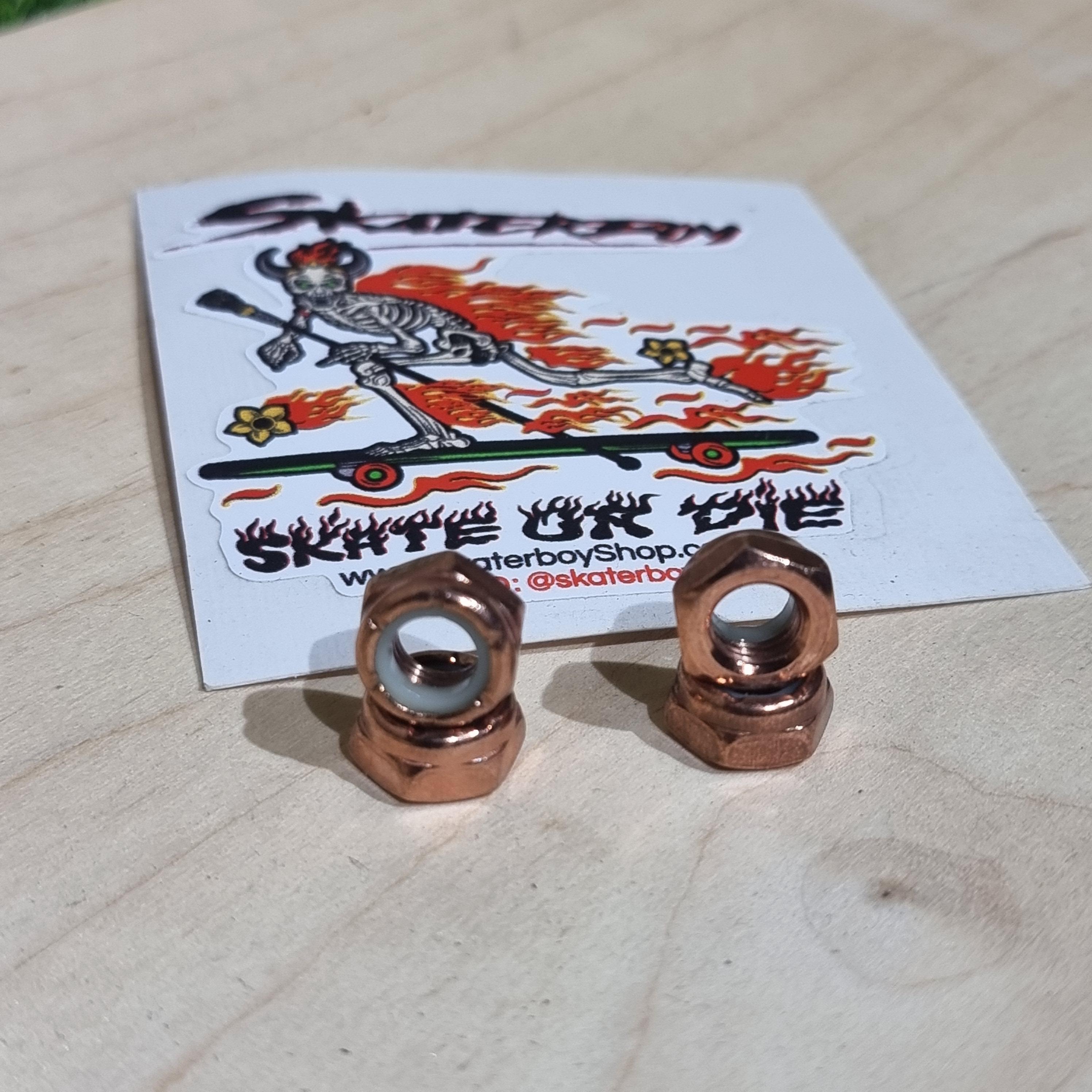 [0318] น็อตยึดล้อสเก็ตบอร์ดติดทรัค ตัวเมียแต่ง ชุบสีโลหะเงา 5สี E-Coating nut carbon steel