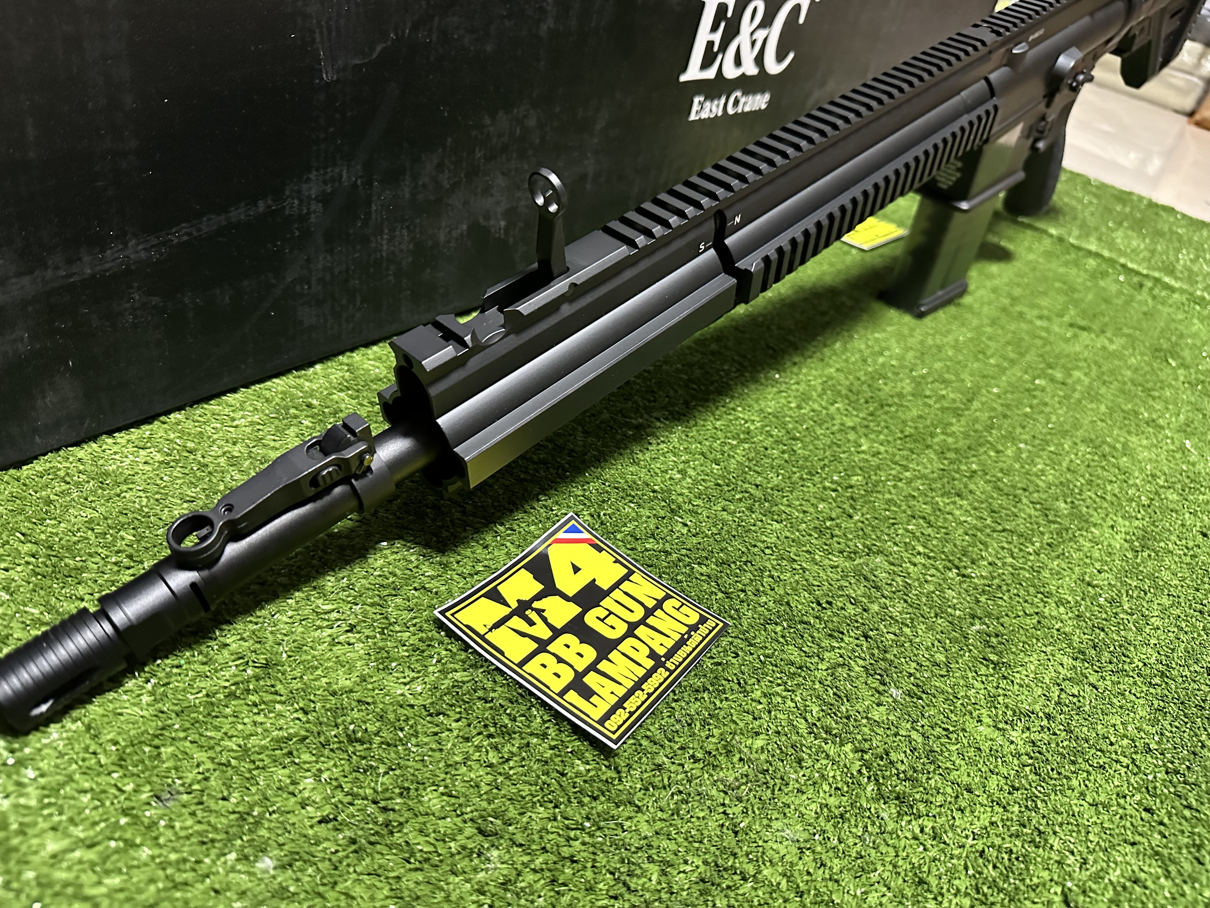 E&C 202 S2 ปืนอัดลมไฟฟ้า บอดี้ดำ HK417 ชุดรางหน้าสีดำ