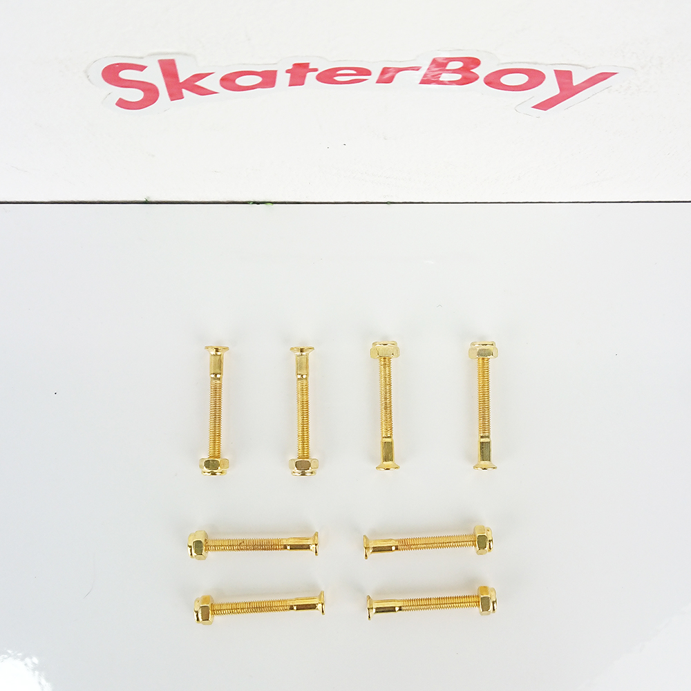 [0309] น็อตทอง ยึดทรัคสเก็ตบอร์ด ยาว 29, 38, 44, 60mm มีบ่า ถนอมไม้ หัวหกเหลี่ยม ตัวผู้พร้อมตัวเมีย คือ1คู่