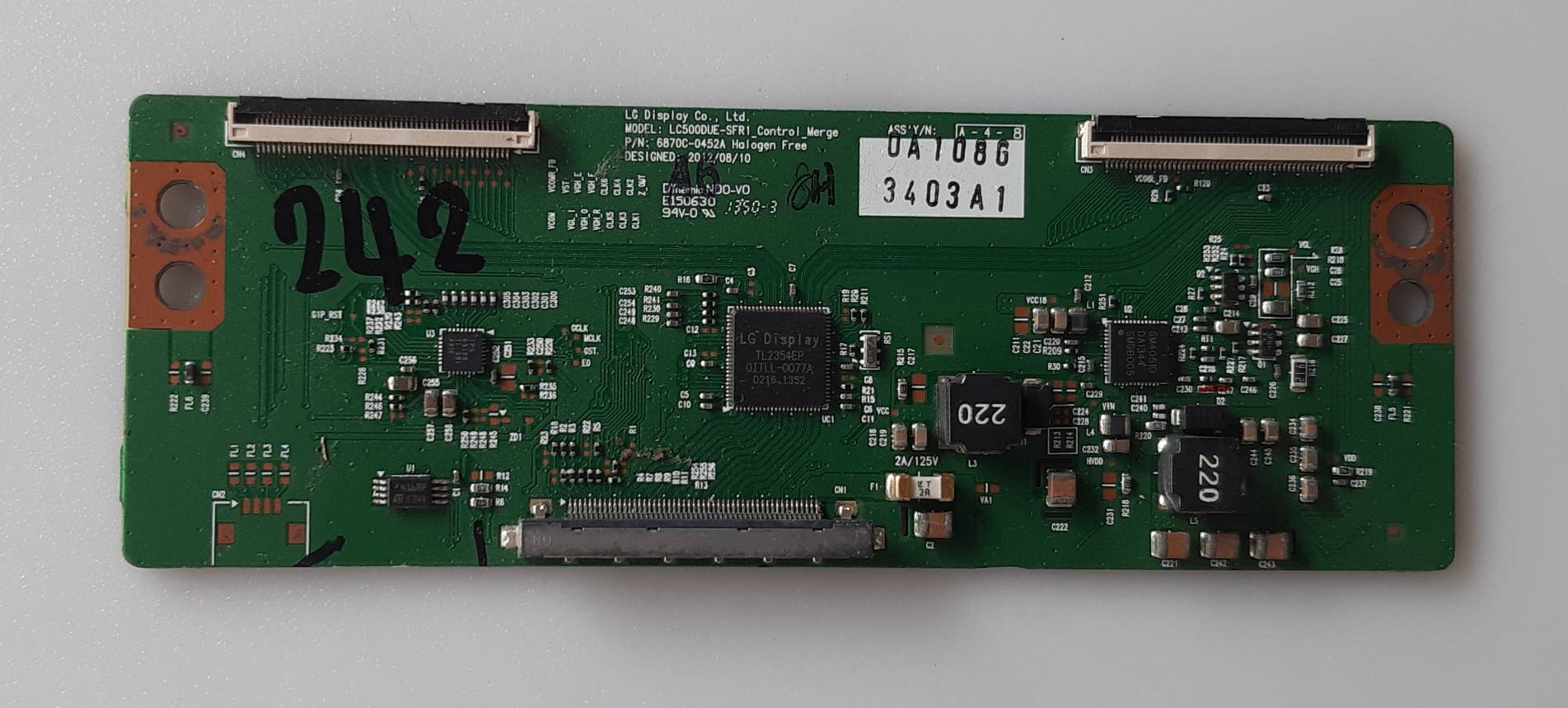 อันที่ 242 LG 42LN5120 ทีคอน 6870C-0452A ดี 30PIN เสียบ ขาย 650 บาท