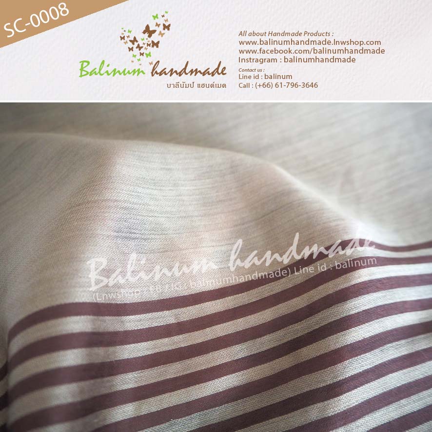 Thai Scarf 100% Silk. Very soft and thin fabric, make you feel comfortable and warm. ผ้าพันคอผ้าไหม 100% เนื้อผ้านุ่ม ลื่น บางเบา ให้ความอบอุ่น รู้สึกสบาย สามารถนำมาพันคอหรือคลุมไหล่ก็ได้ (ใช้ได้ทั้งผู้หญิงและผู้ชาย) น้ำตาล (Brown)