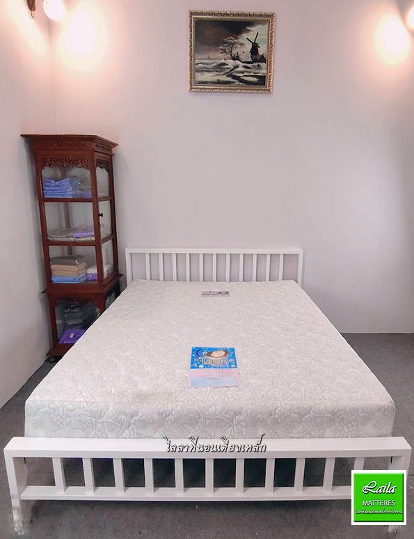 B-100 เตียงเหล็กชั้นเดียว 6 ฟุต สีขาว,สีดำ