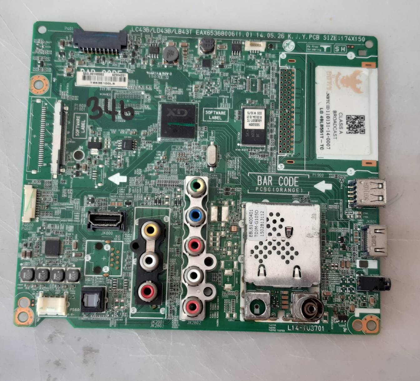 อันที่ 346 LG 49LB551T ซีสเตร็ม EAX65388006 ดีเทสแล้ว