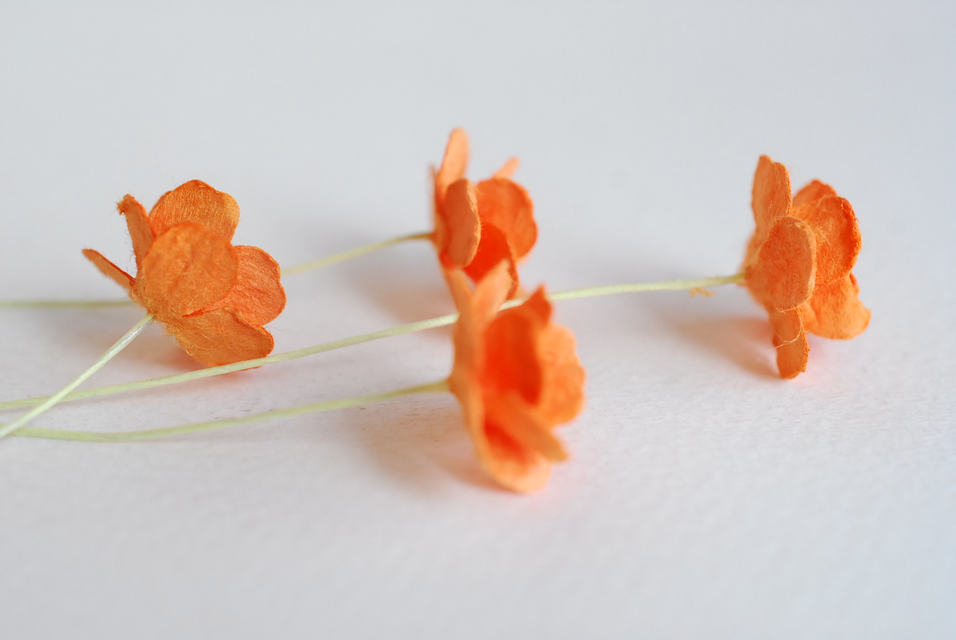 ดอกไม้กระดาษสา ราคาส่ง, ดอกไฮเดรนเยียกระดาษสา ดอกไม้ประดิษฐ์ ตกแต่งงานแต่งงาน ประดิษฐ์ข้อมือเพื่อนเจ้าสาว ขนาด 1.5 cm., สำหรับของชำร่วย, งานแต่งงาน, ดอกไม้ทำข้อมือเจ้าสาว สีส้ม จำนวน 100 ดอก Paper flower,100 Pieces mulberry hydenyia orange color