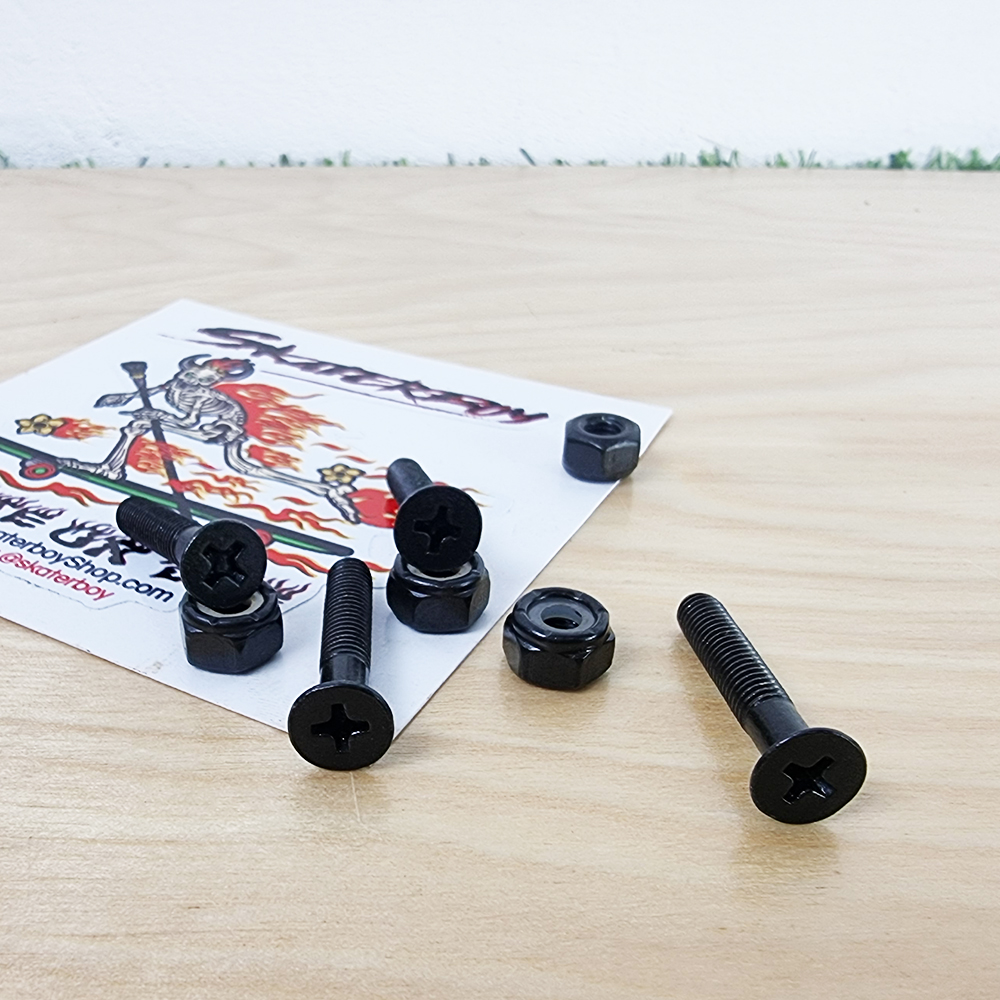 [0309] น็อตยึดทรัคสเก็ตบอร์ดแบบถูก หัวบวก พร้อมตัวเมีย ไซ้ skate tool 28mm 30mm 35mm