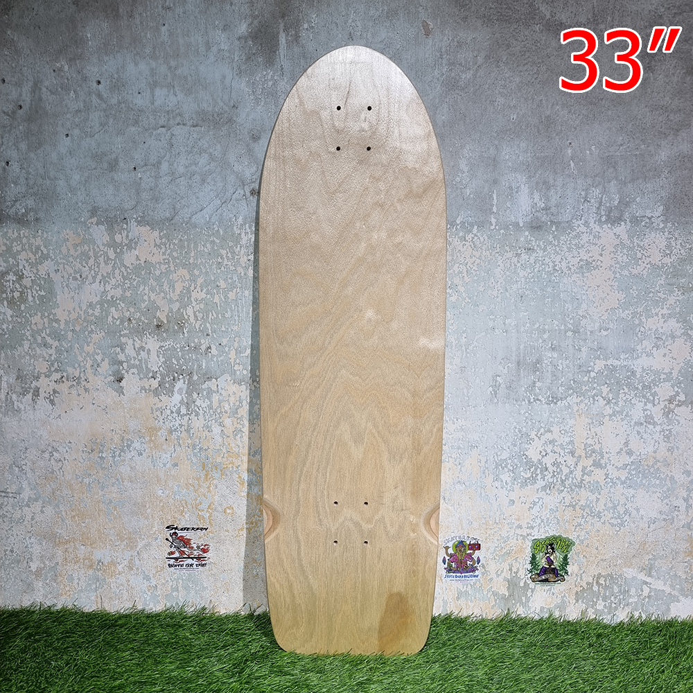 [0301] แผ่นไม้สเก็ตบอร์ด surfskate 33" 34" ทรง 77 ท้ายตัด เหยียบง่าย สเนปดี