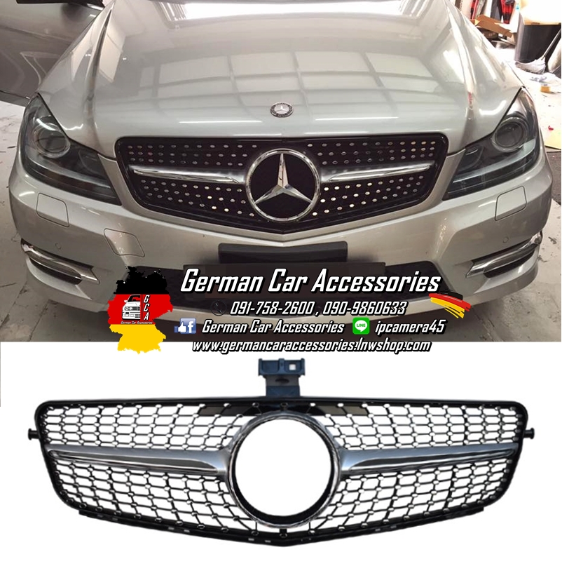 กระจังหน้าDiamond เส้นกลางเงิน Benz W204