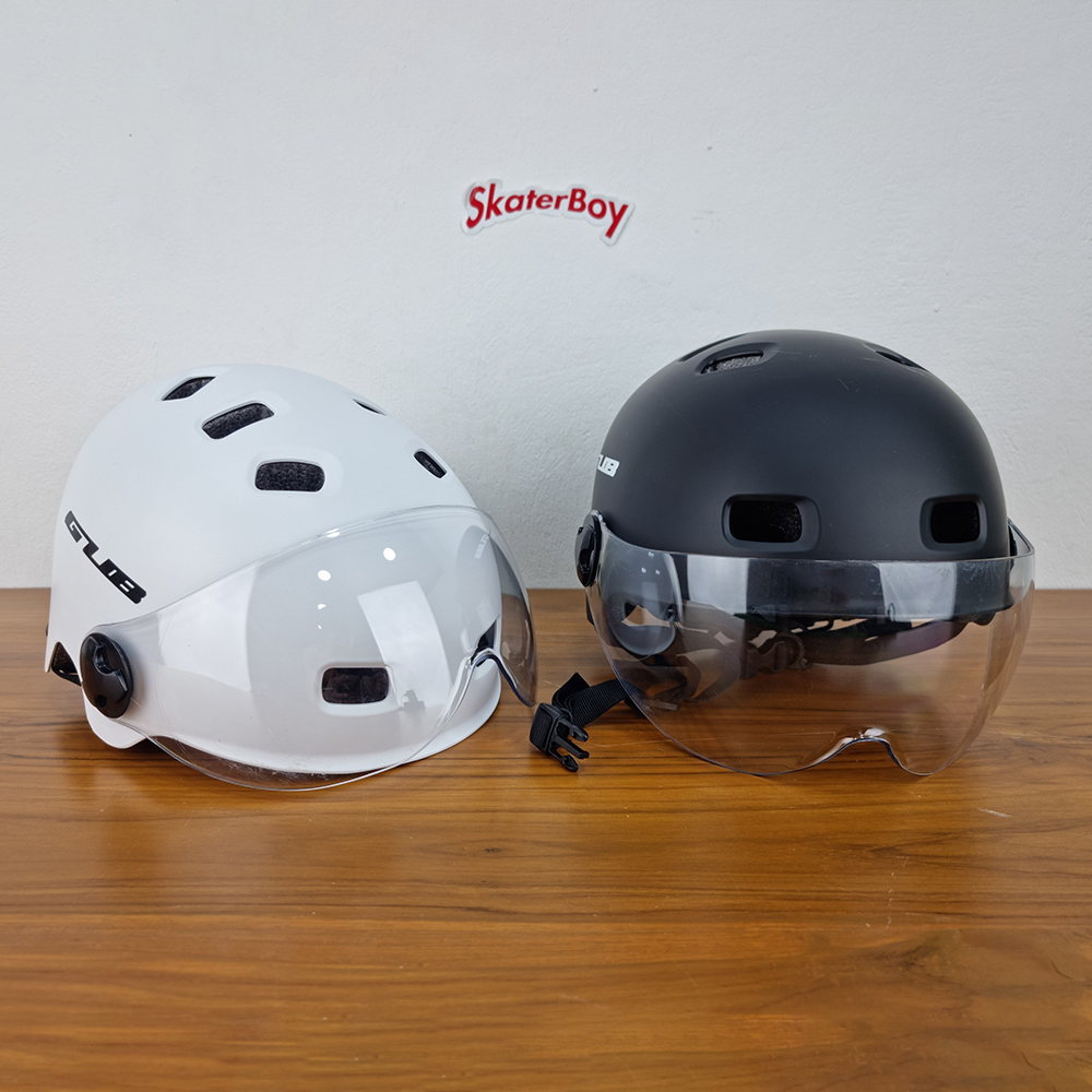 [0101][ลด50%] หมวกกันน็อค มีแว่นกันลม ปรับได้3ระดับ รอบหัว 58-60cm