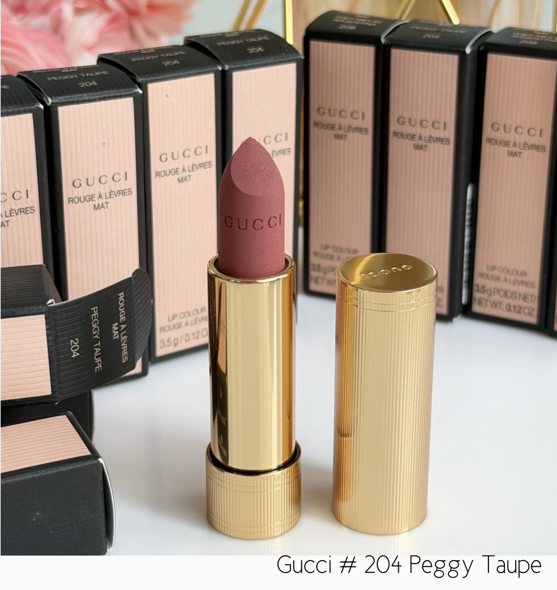 Gucci Rouge a Levres Mat Lip Colour 3.5g # 204 Peggy Taupe