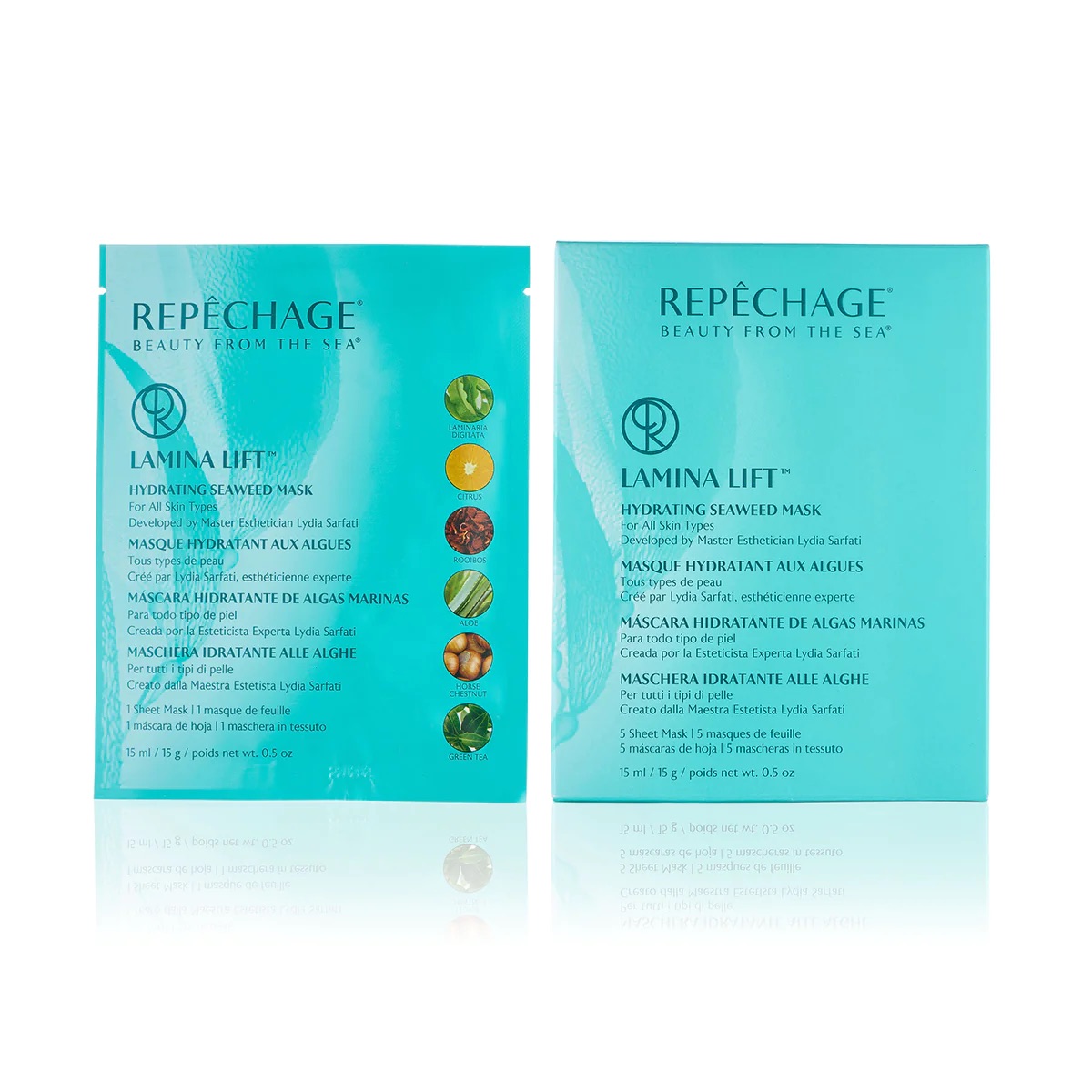 Repechage Lamina Lift™ Hydrating Seaweed Mask Size: 5 sheet masks exp. 19 Dec 2026 0 กก.
