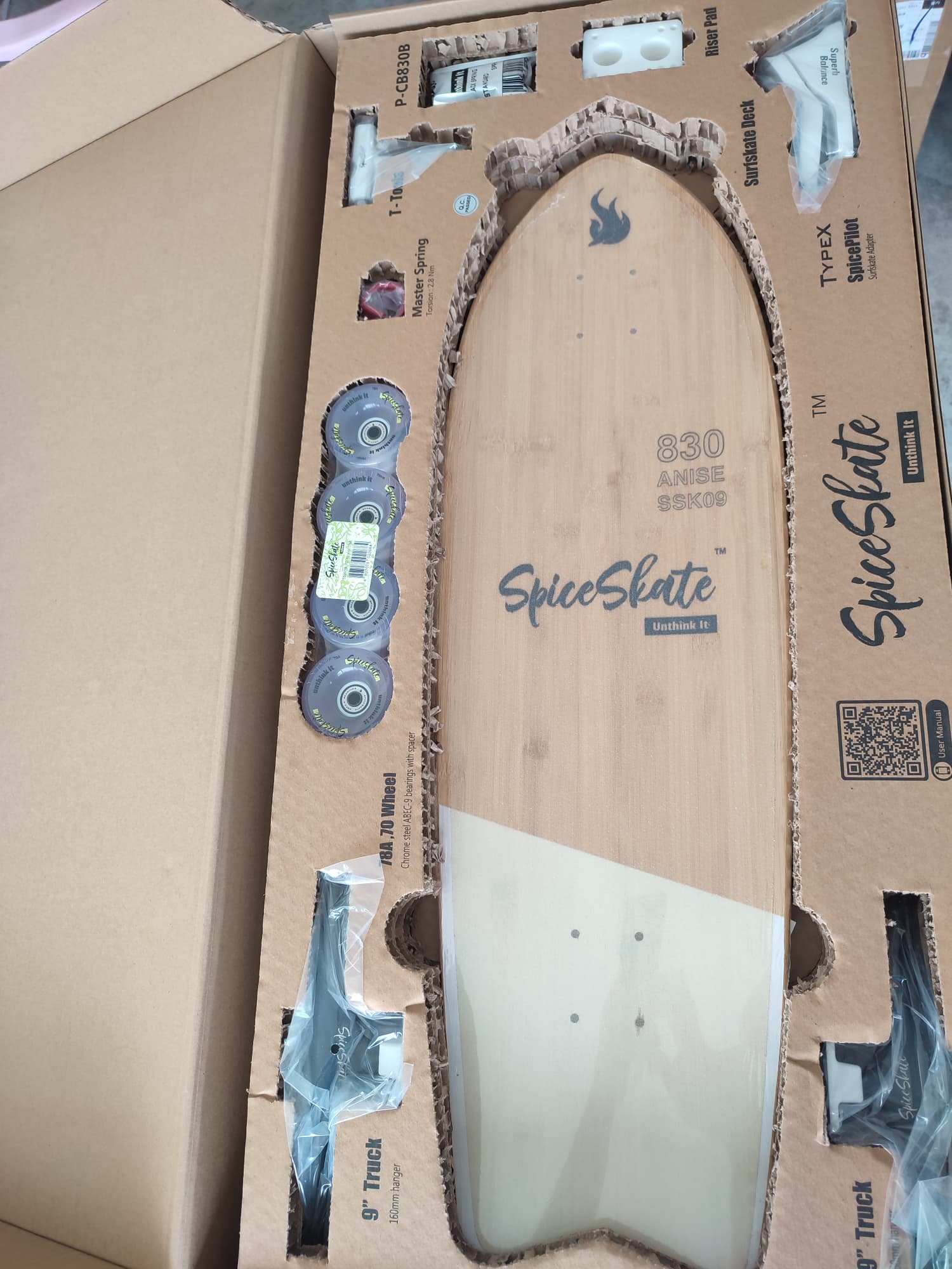 0202 us Surf skate ตัวจบ Spiceskate ราคา sale ด่วนๆ ระบบสปริง ประกอบเอง