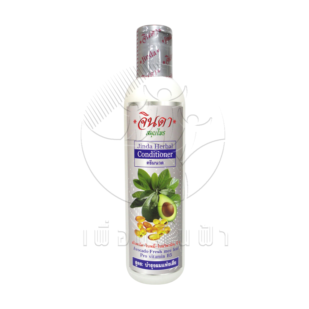 [จินดา] ครีมนวดผม อโวคาโด-ใบหมี่ สูตรบำรุงผมแห้งเสีย 250ml.