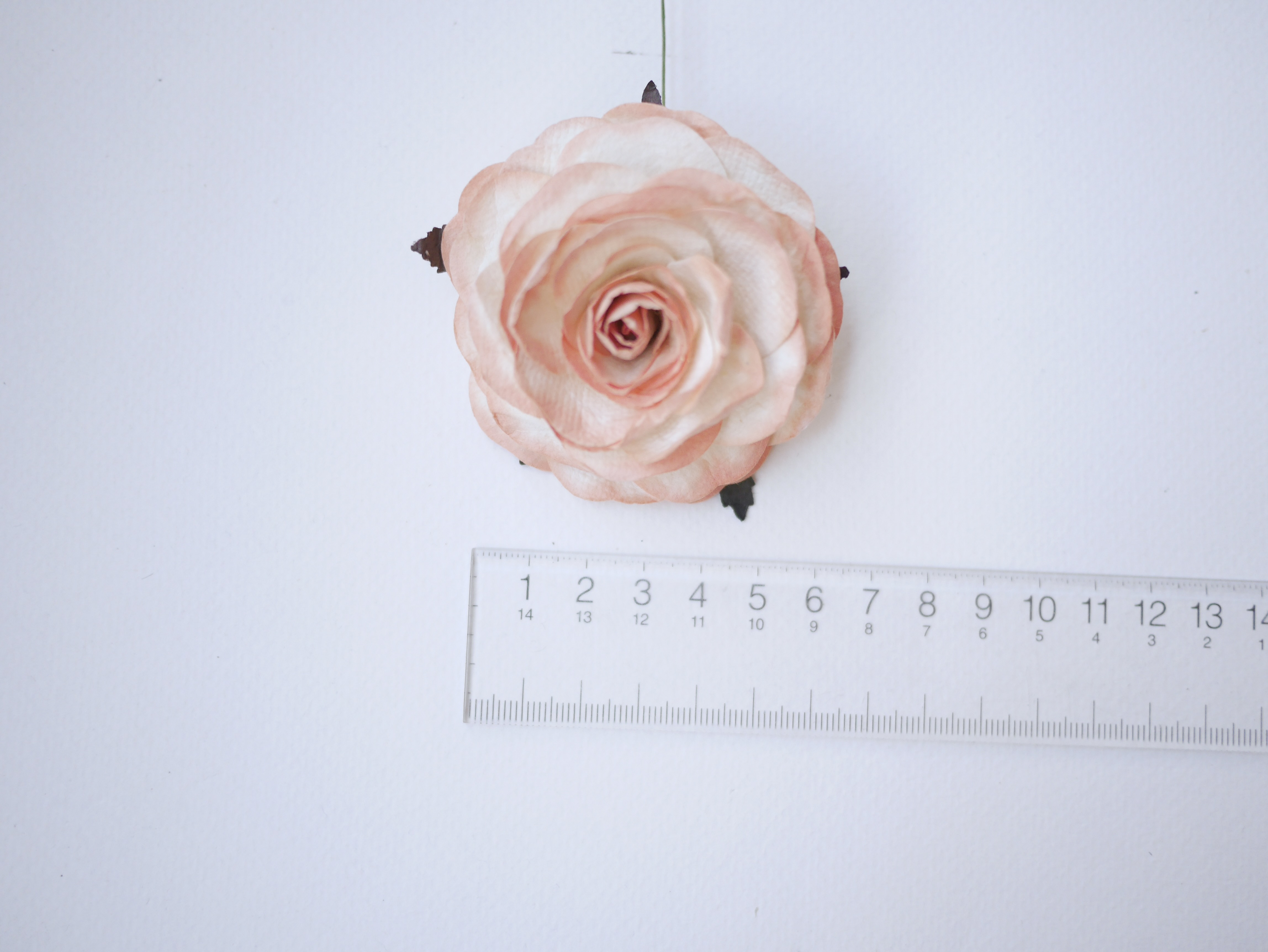 ดอกไม้กระดาษสา ดอกไม้กุหลาบกระดาษ ดอกกุหลาบกระดาษ ขนาด 6.5 cm.,จำนวน 5 ดอก, สำหรับของชำร่วย, งานแต่งงาน, สีพีชปัดขาว Paper flower,5 Pieces mulberry rose, 6.5 cm. peach brush white color