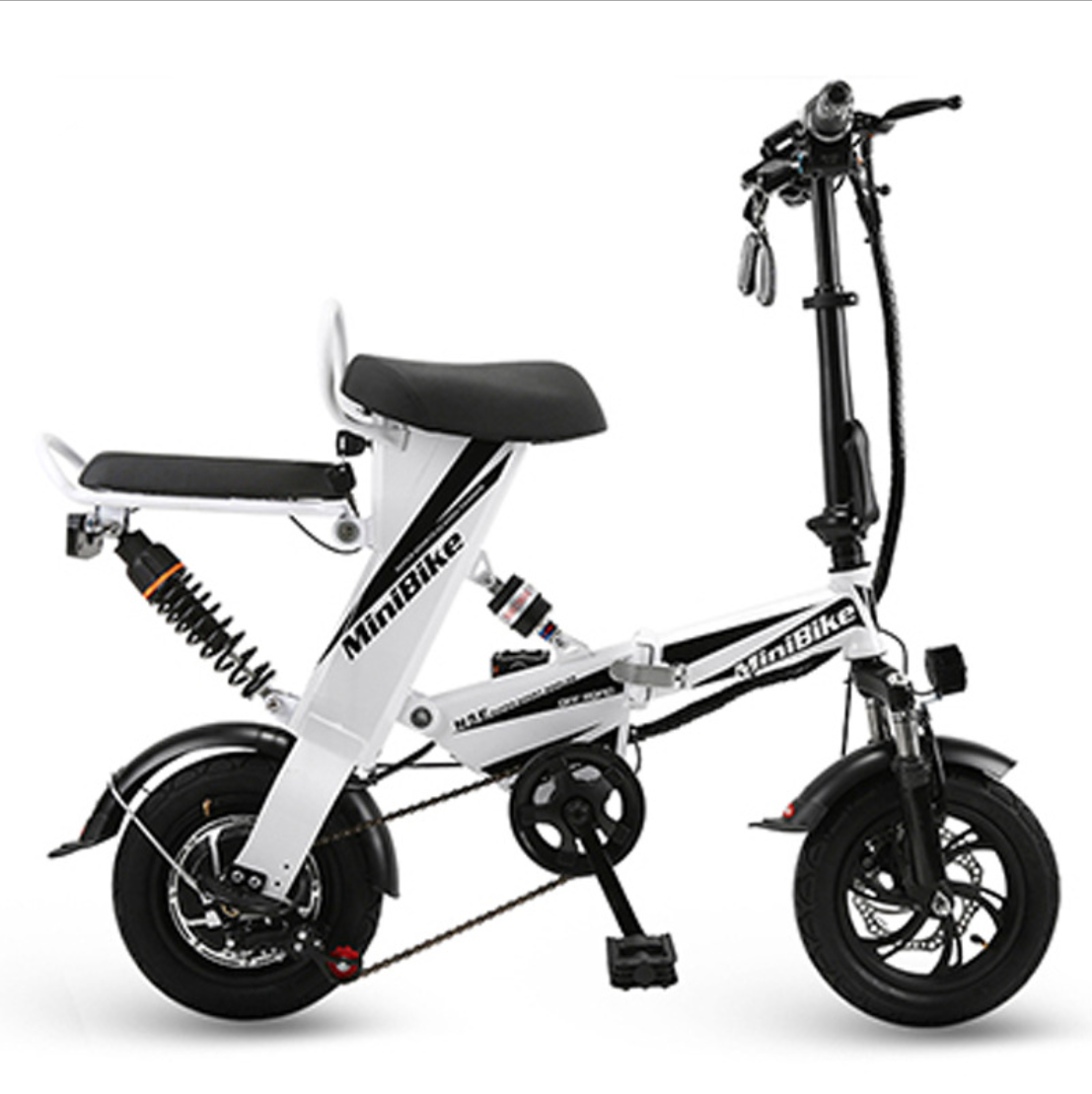 [0801] จักรยานไฟฟ้า รุ่น Mini 2ที่นั้ง พร้อมไฟเบรก แบต 48V รับประกัน6เดือน มี 3 สี ดำ แดง ขาว