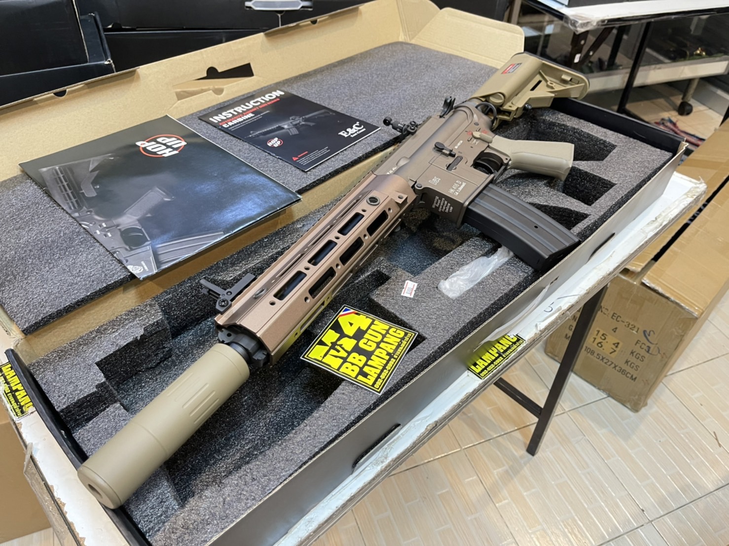 E&C 108 S2 : HK416 RAHG 10.5" สีทราย บอดี้โลหะ Gen 2