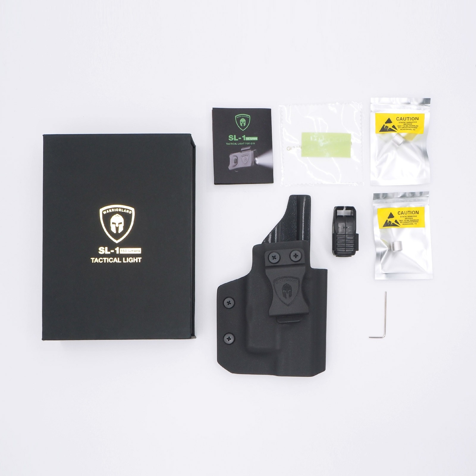ไฟฉาย Warriorland SL-1 + ซองพกใน Kydex Glock 17/19/21/22 (Gen 3-5) & Glock 23/32 (Gen 4) (K2460)