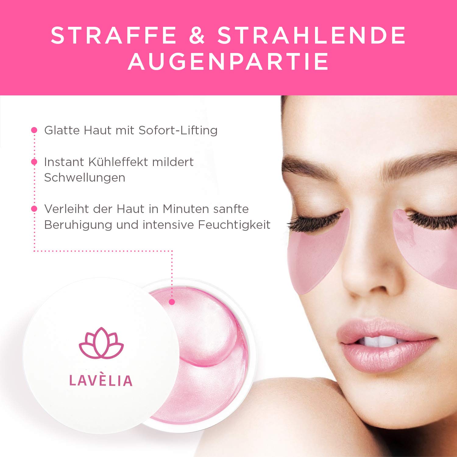 Lavelia Beauty Rose Elixir Eye Pads 30 pairs บำรุงรอบดวงตา (นำเข้าจากประเทศเยอรมัน) 0 กก.