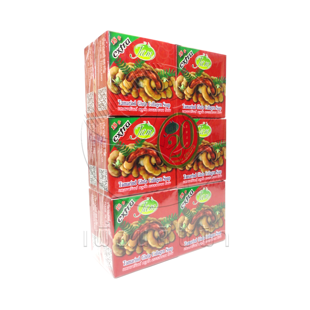 [JAM] สบู่แจม มะขามกลูต้าคอลลาเจน (J023) แพ็ค12ก้อน 65g.