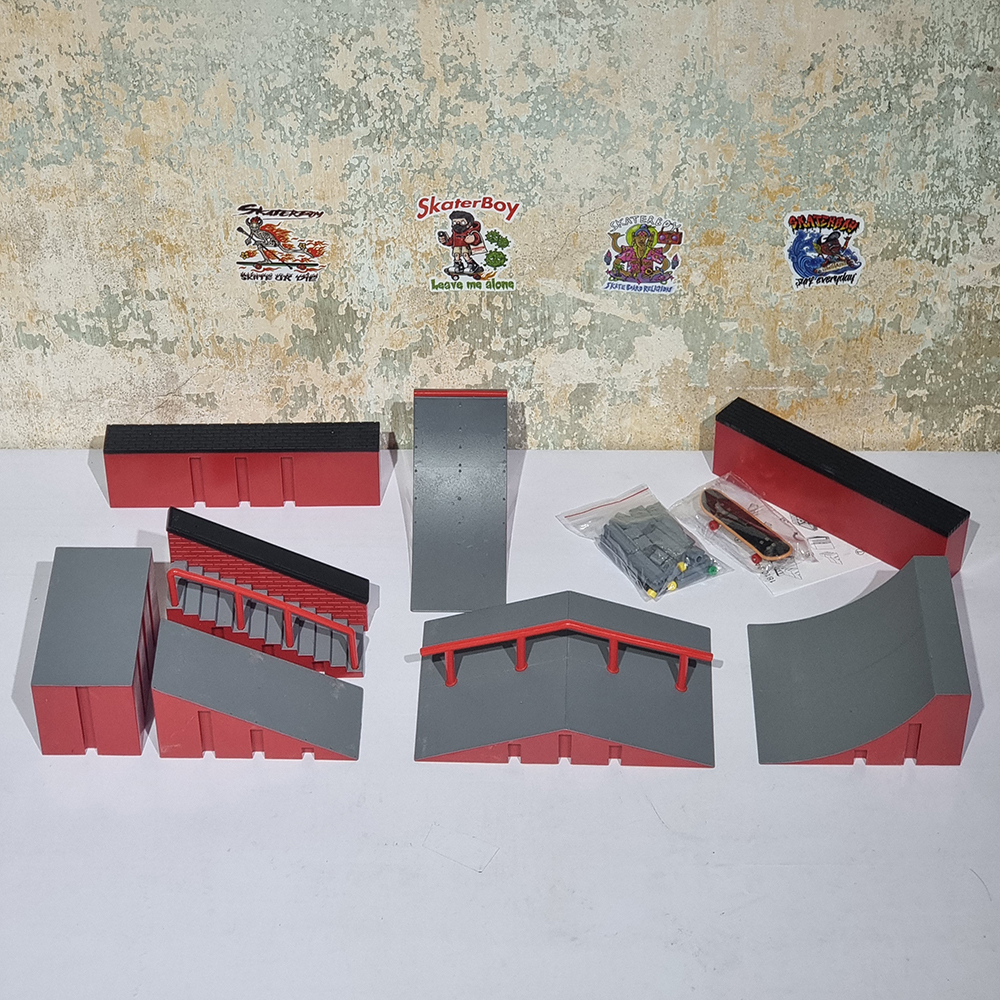 [0205] อปกรณ์จำลอง skate park สำหรับเล่น fingerboard สเก็ตบอร์ดนิ้ว ชุดใหญ่