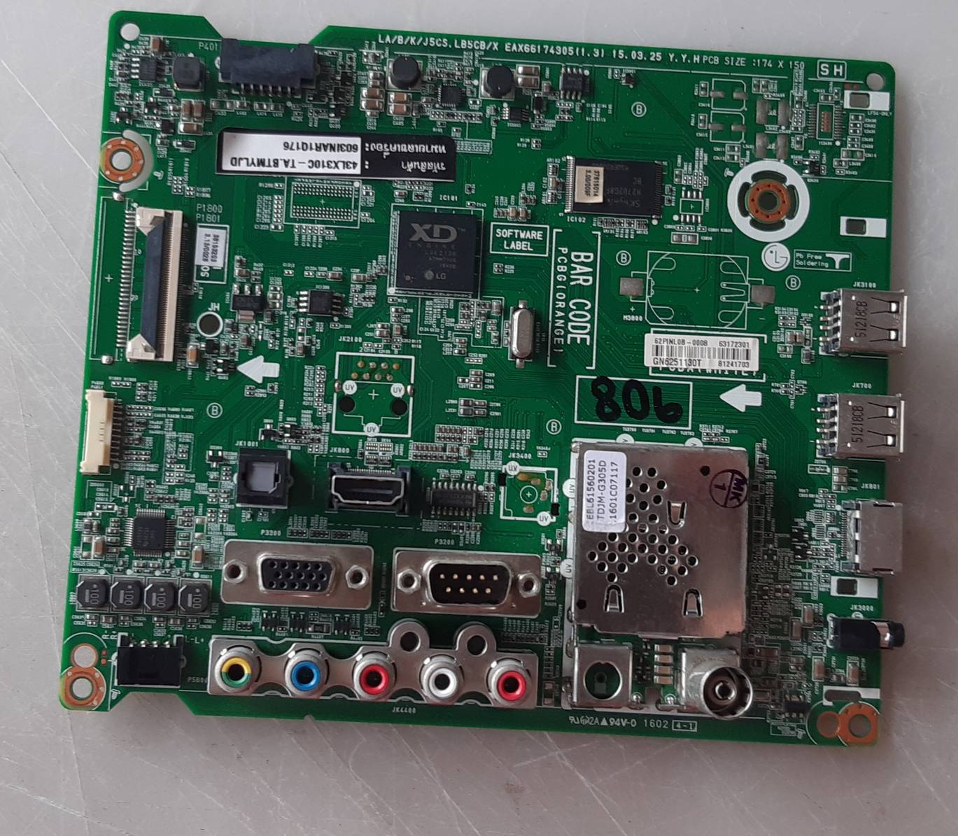 อันที่ 806 LG 43LX310C ซีสเตร็ม EAX66174305 ดีเทสแล้ว