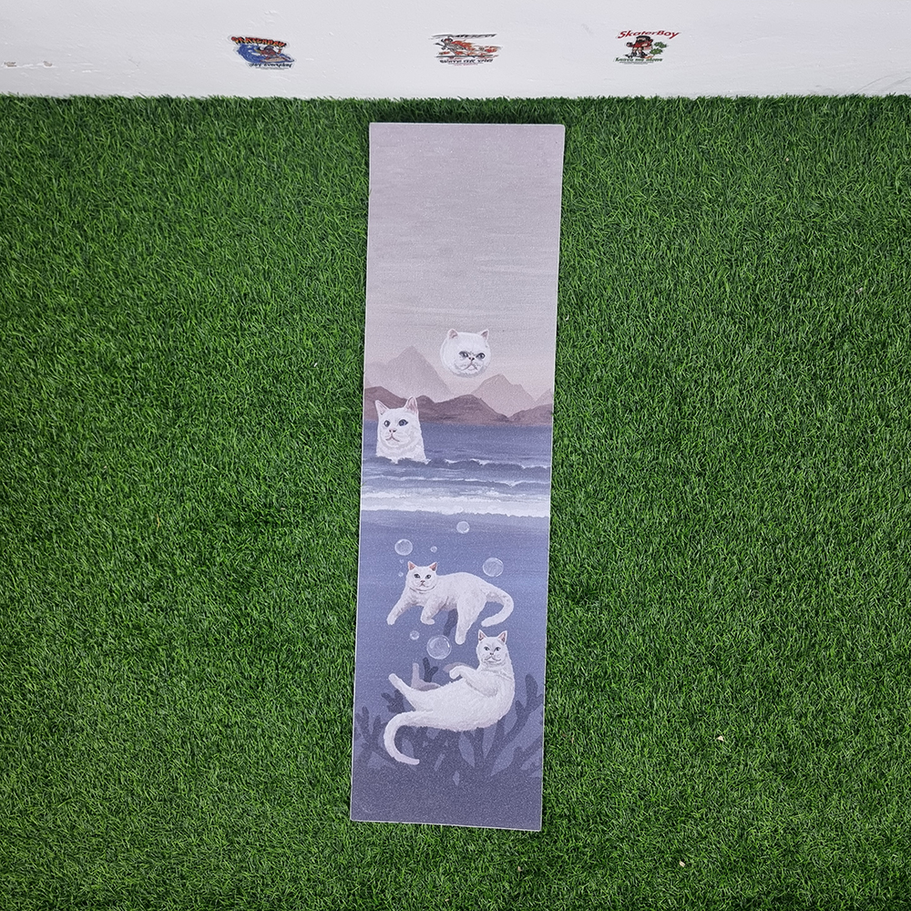 [0304] สติ๊กเกอร์กระดาษทราย 85x23cm ลายแมวครองโลก