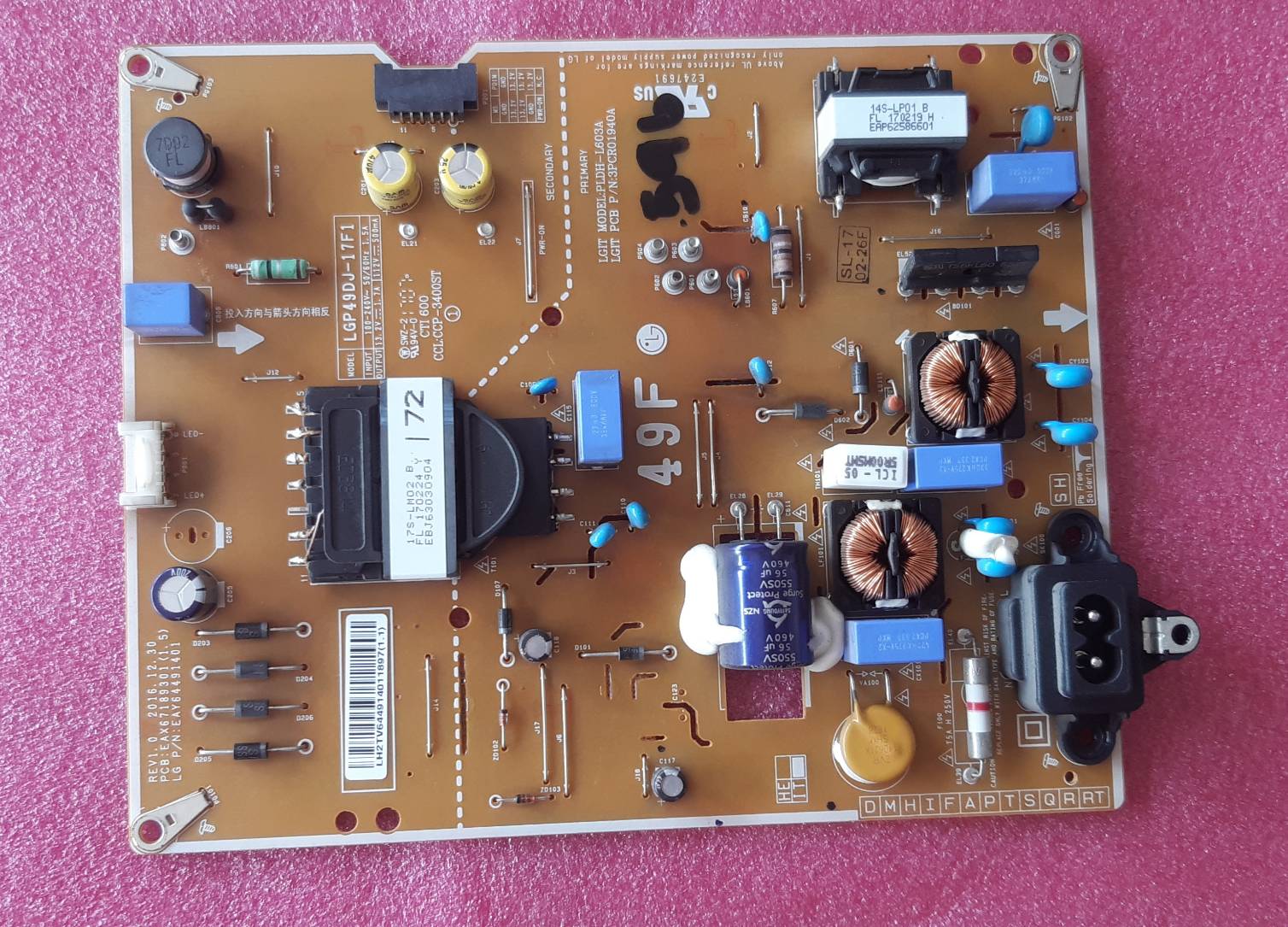 อันที่ 596 LG 49LJ550T ซัฟฟลาย EAX67189301 EAY64491401 ดีเทสแล้ว