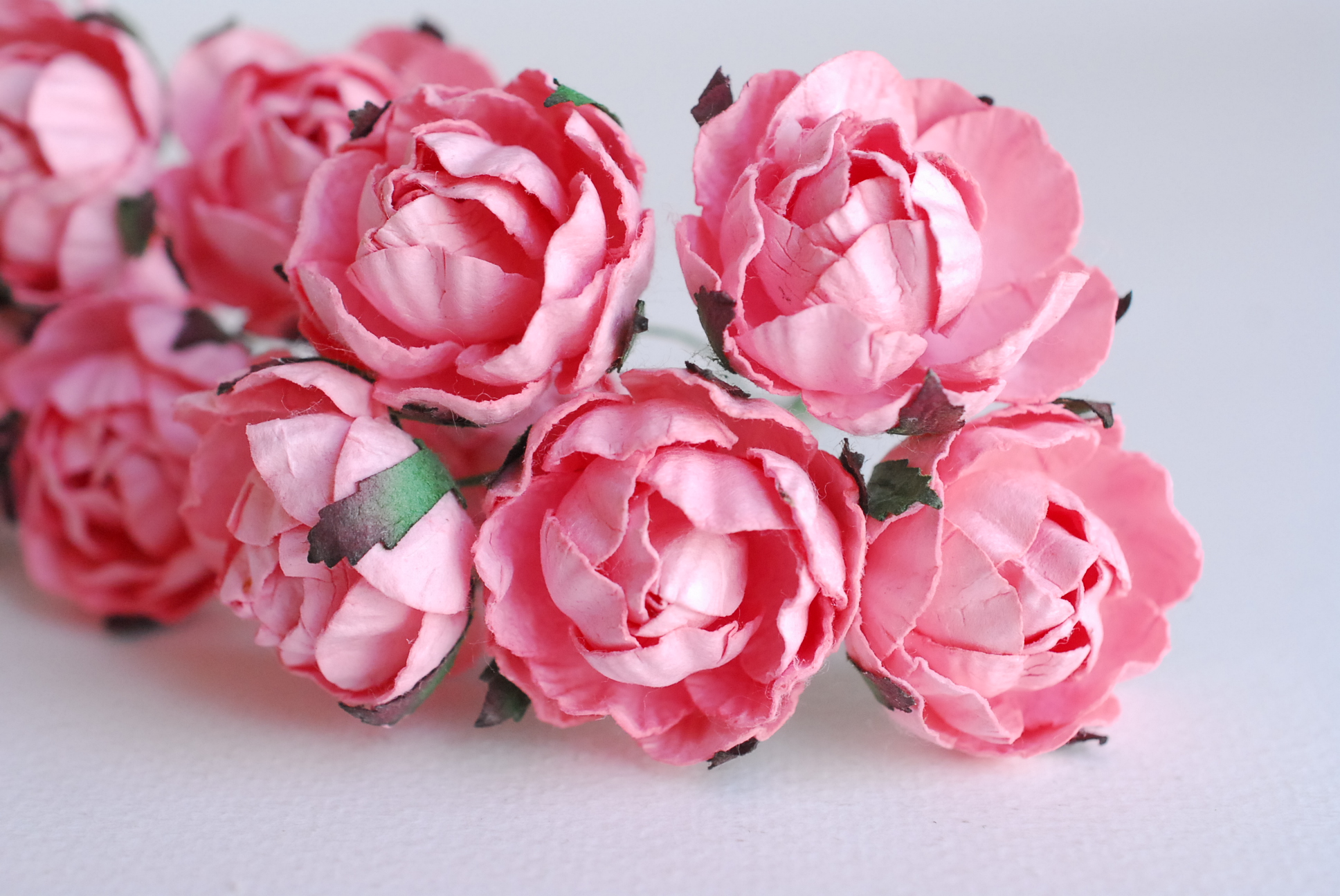 ดอกกุหลาบกระดาษสา peony ดอกไม้กระดาษสาราคาส่ง, ดอกไม้กระดาษ,ดอกไม้ประดิษฐ์ สำหรับตกแต่งของชำร่วย งานแต่งงาน ดอกกุหลาบกลม peony ขนาด 3.5 cm. จำนวน 25 ดอก, สีชมพูหวาน Paper Flowers, Peony flowers supplies size 3.5cm./ 25 pieces, handmade flowers. pink color